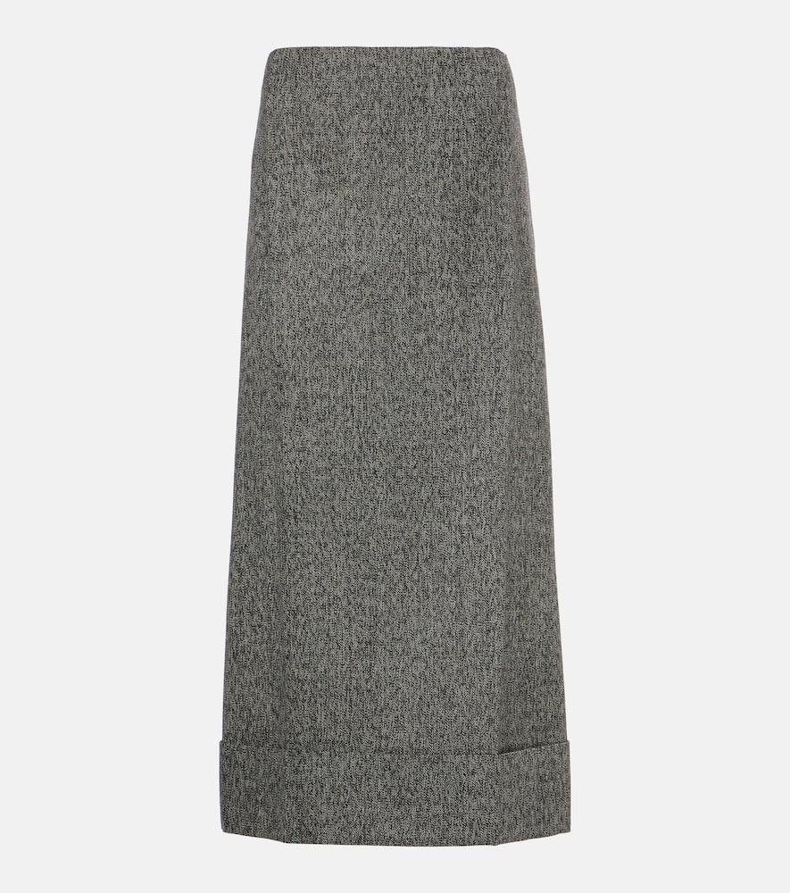 prada wool midi skirt