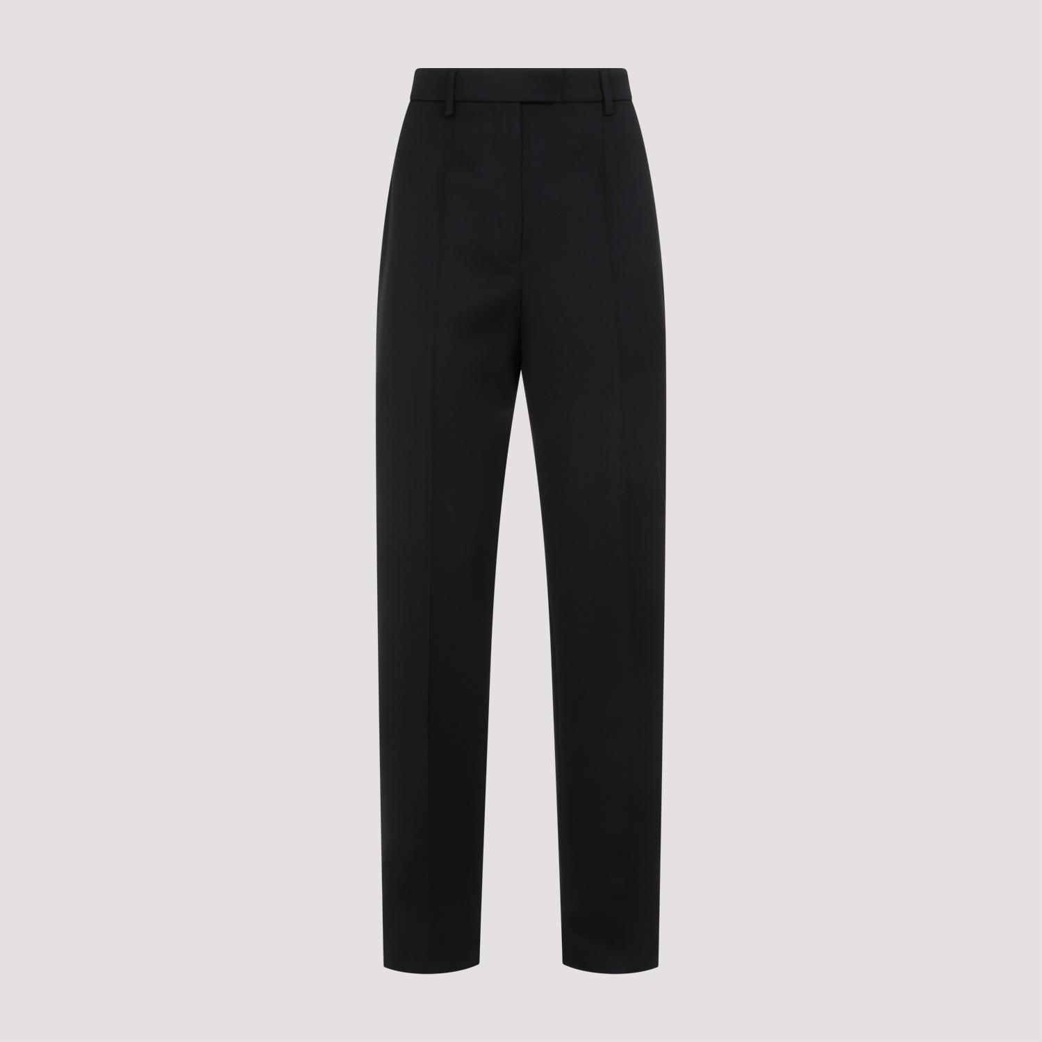 prada wool trousers black - women