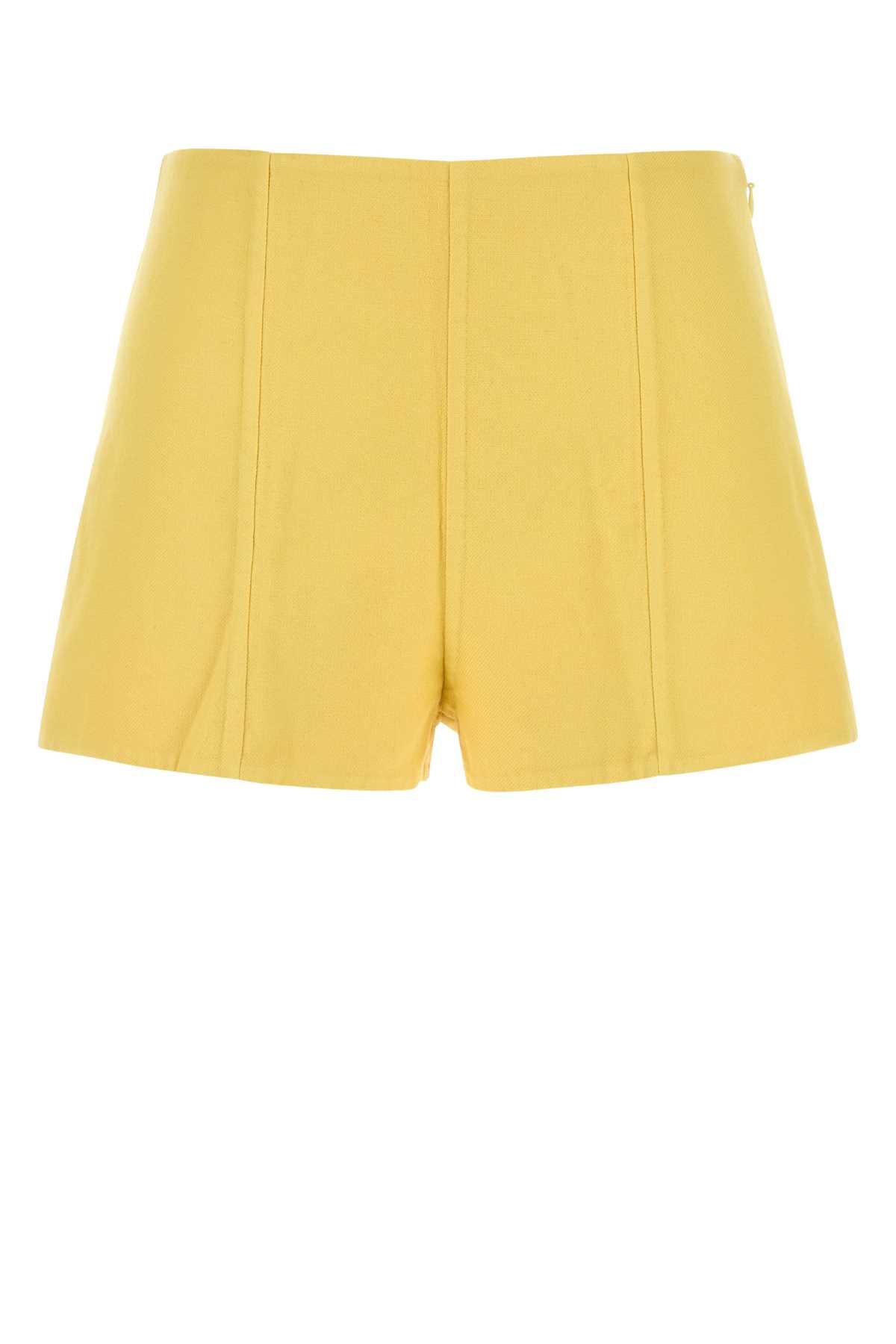 prada yellow cotton shorts
