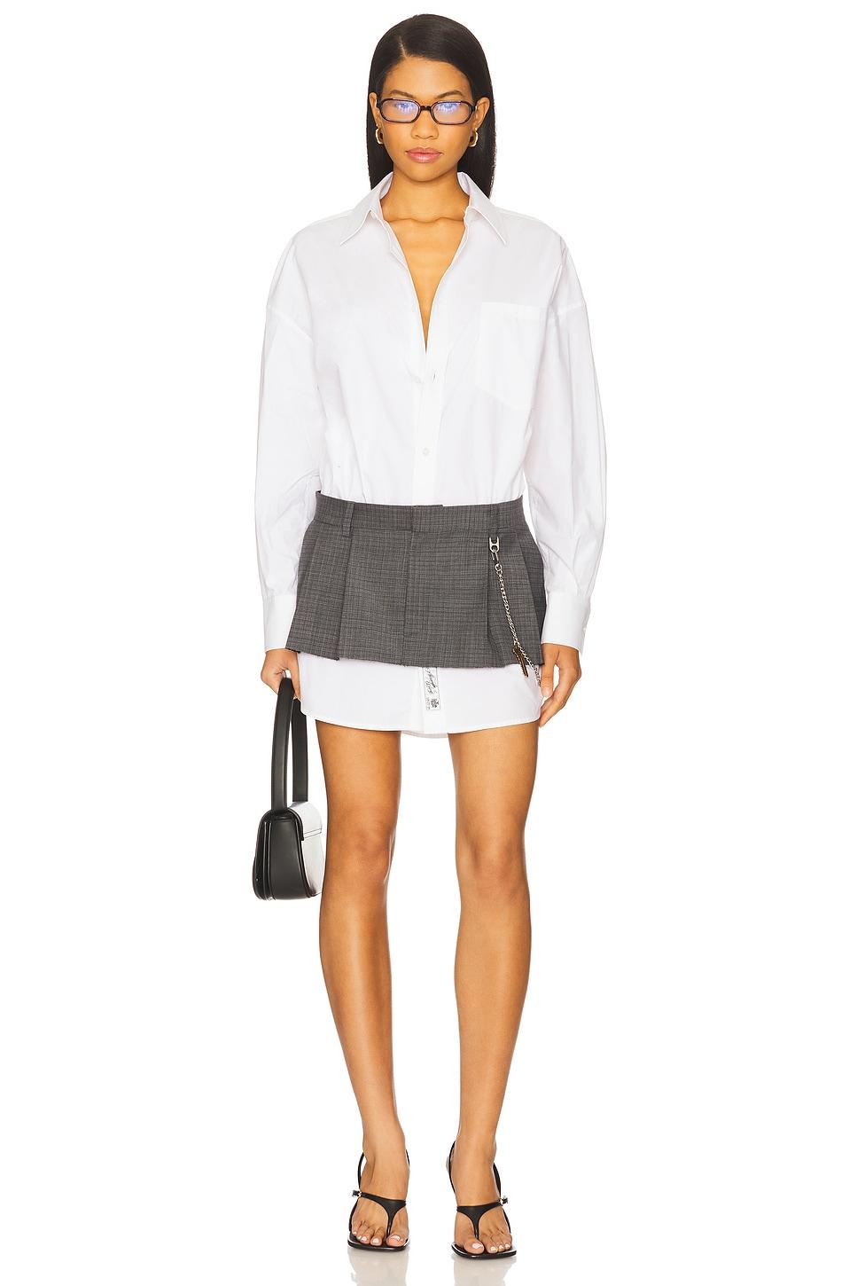 pre-styled shirt dress with chain