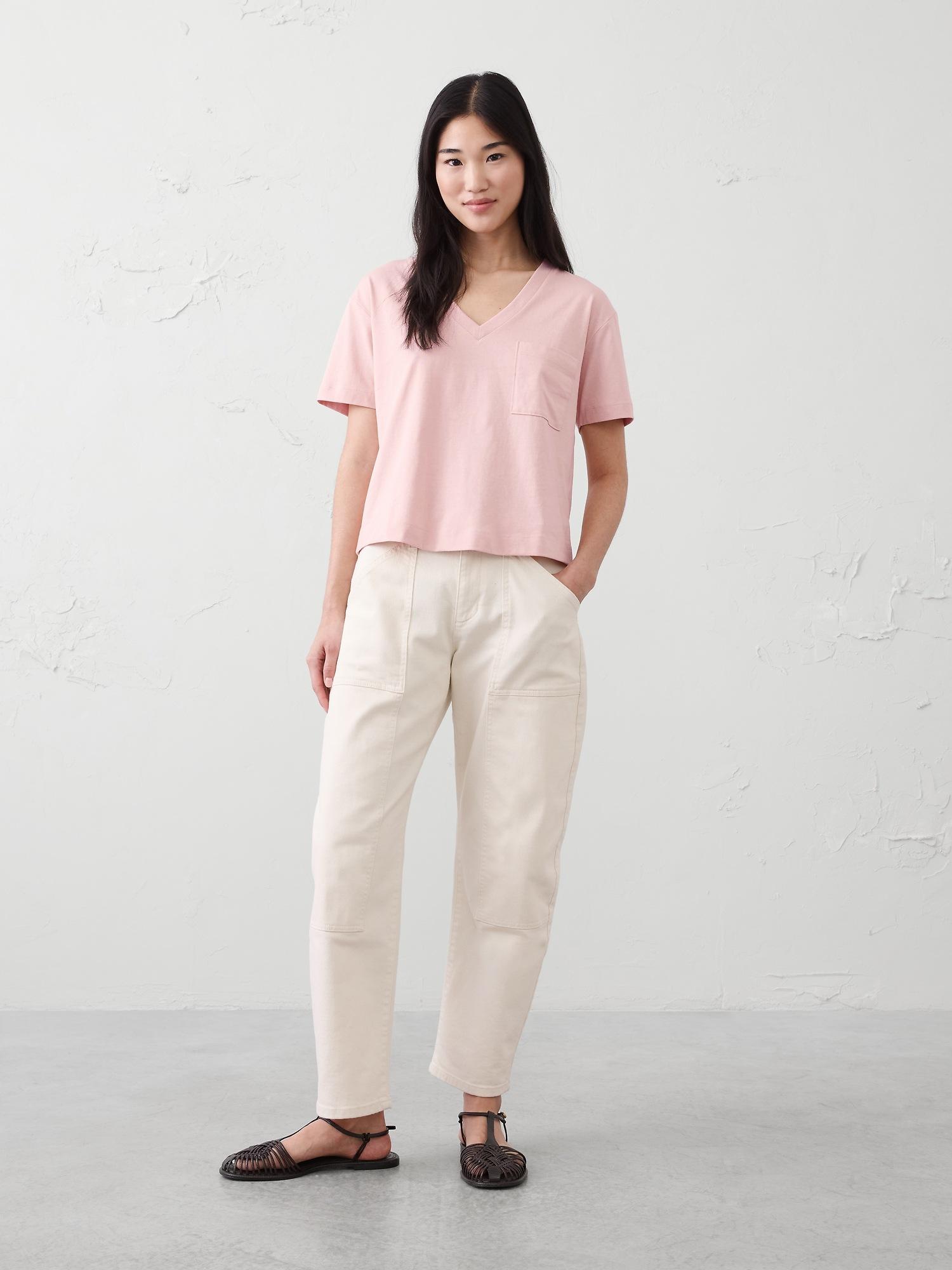 premium cotton v-neck pocket t-shirt