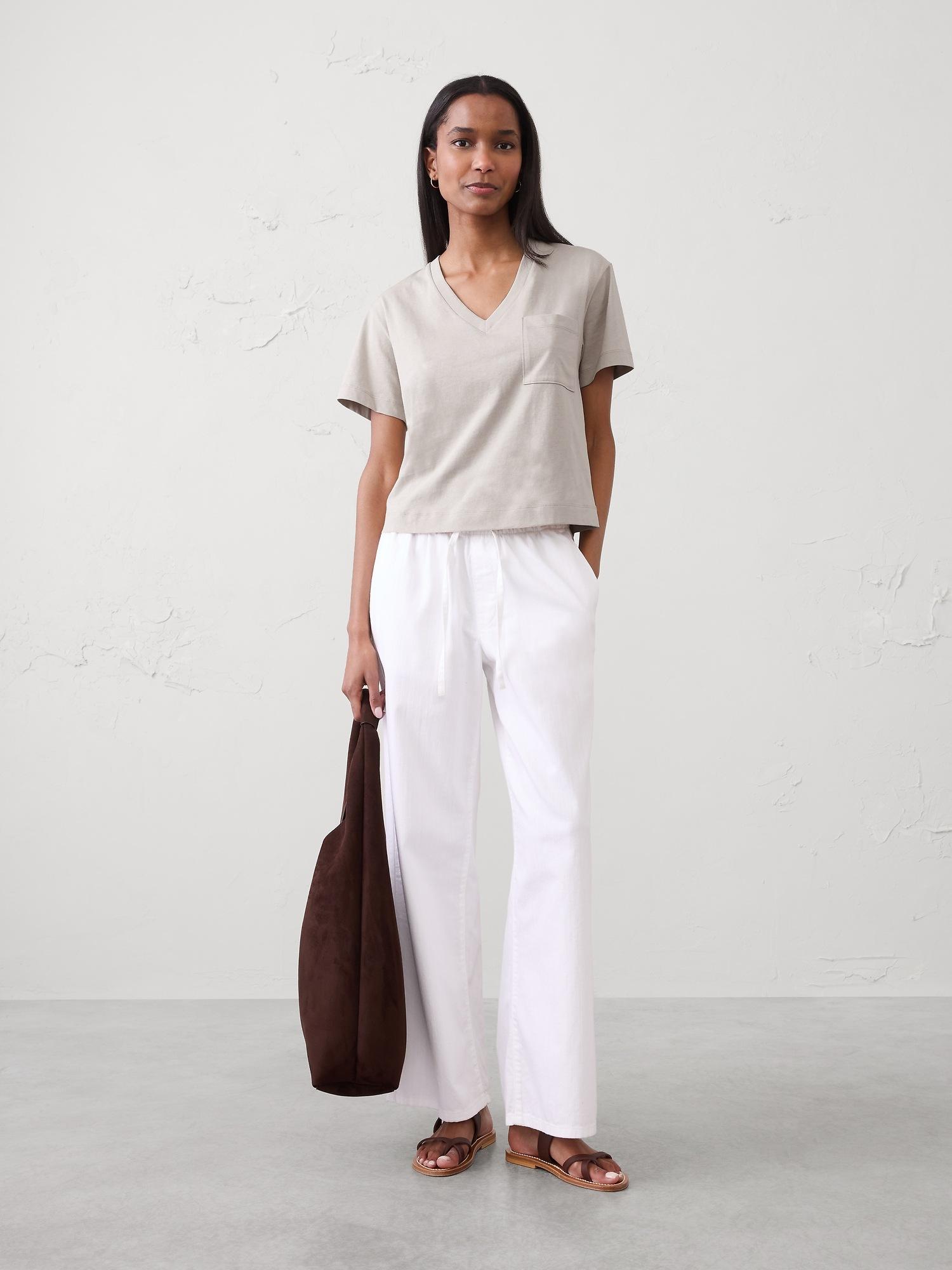 premium cotton v-neck pocket t-shirt