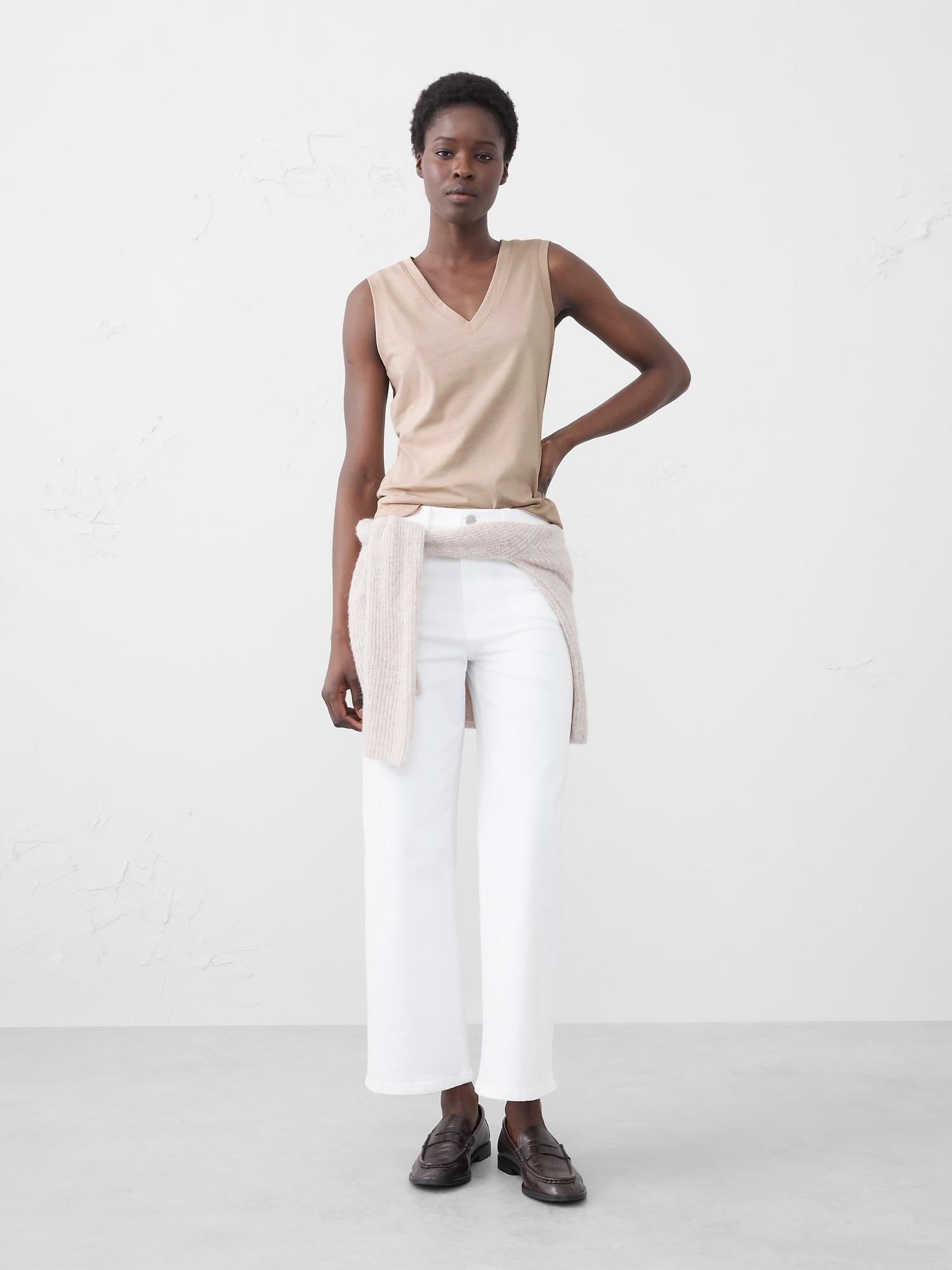 premium cotton v-neck tank