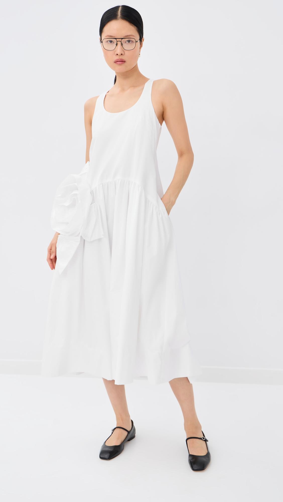 pressed rosette flounce dress