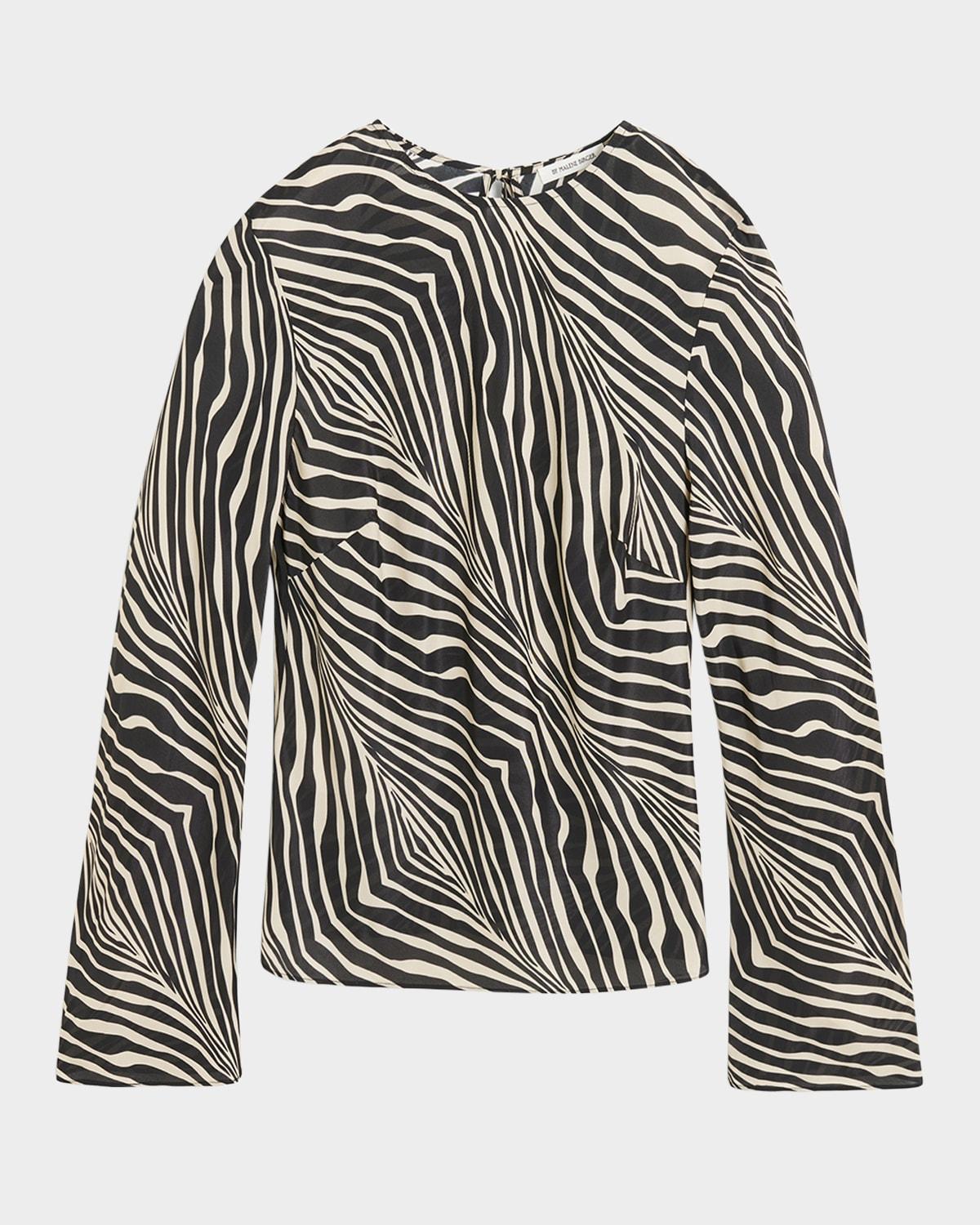 pricilla cutout zebra-print blouse
