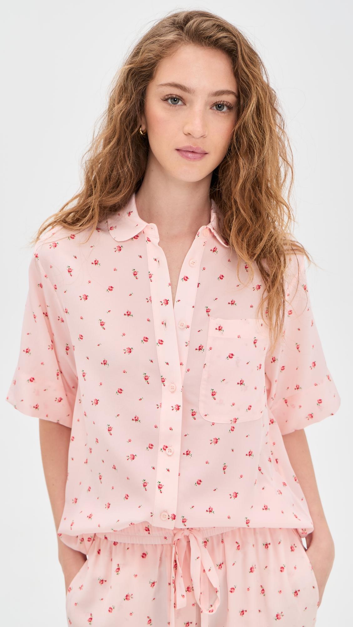 prim short sleeve silk shirt