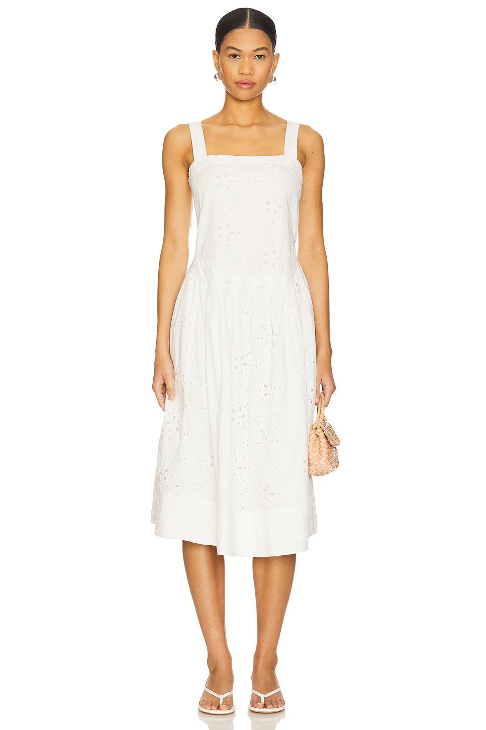 primavera eyelet midi dress