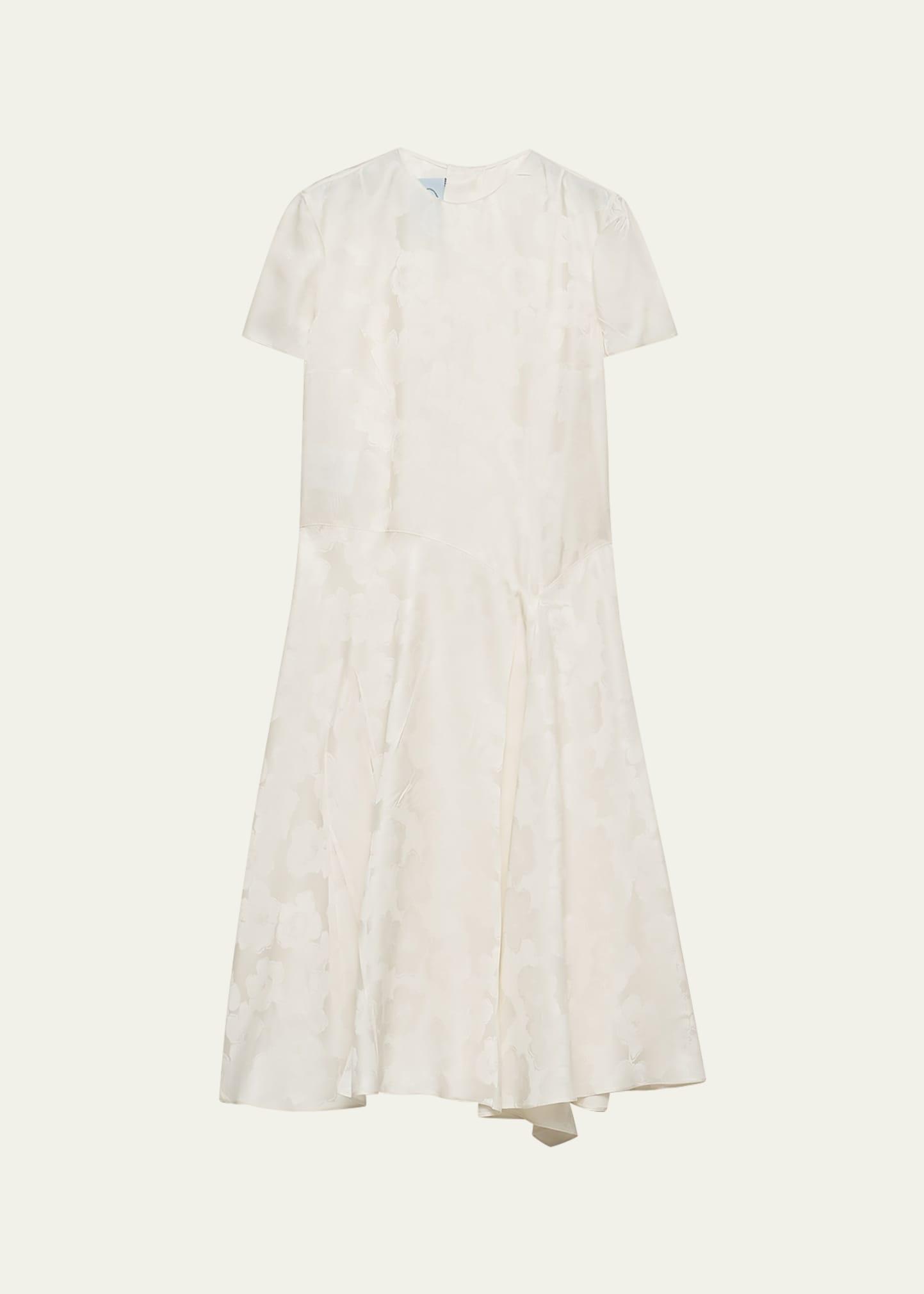 primula jacquard asymmetric midi dress