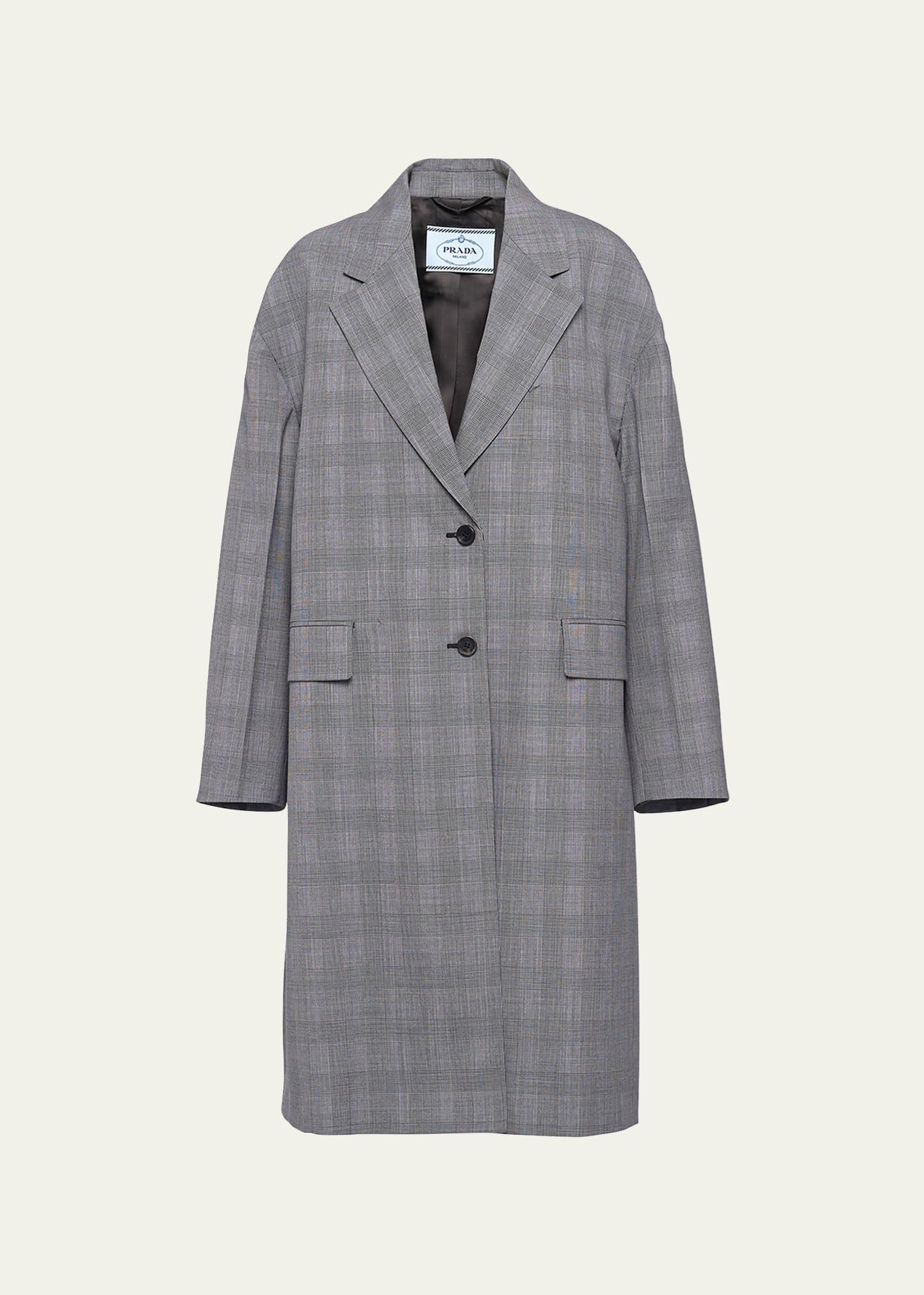 prince de galles plaid wool coat