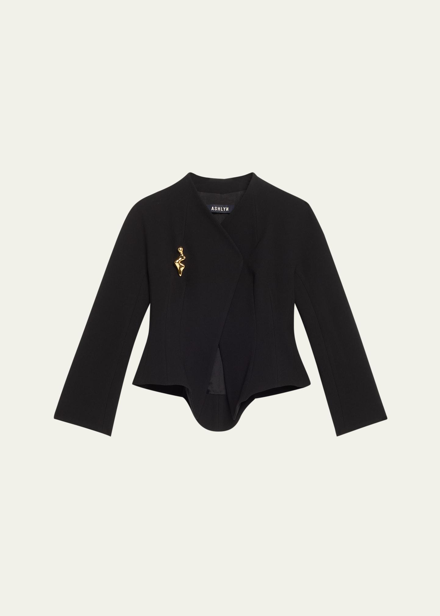 prince v-neck asymmetric jacket