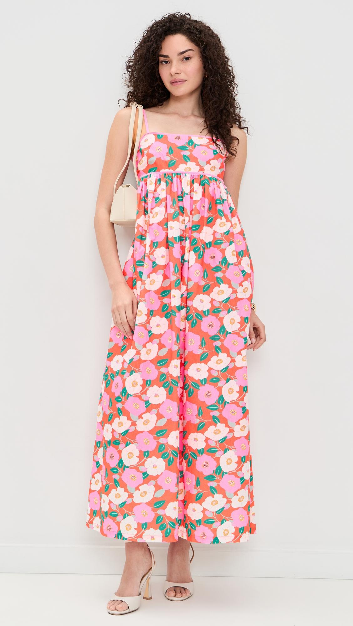 print empire waist maxi dress