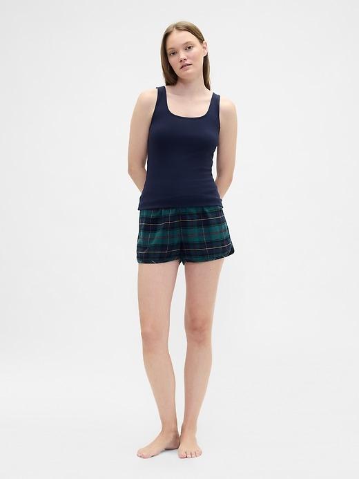 print flannel pj shorts