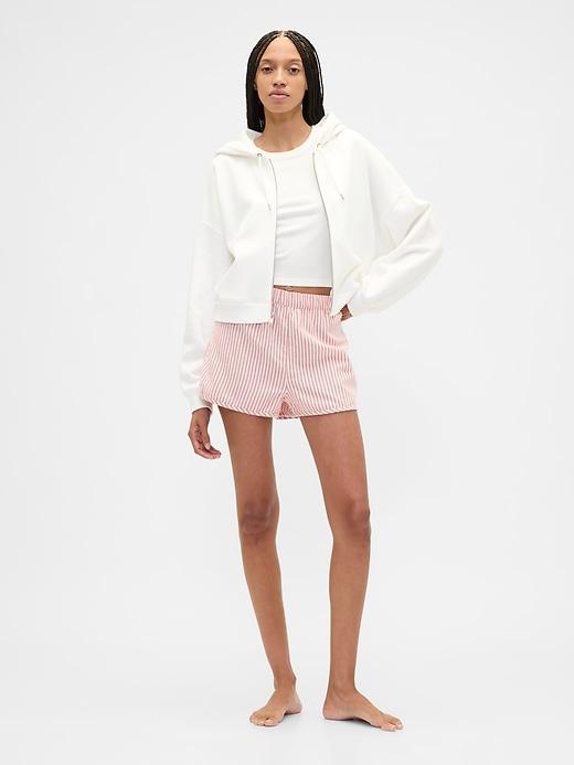 print flannel pj shorts