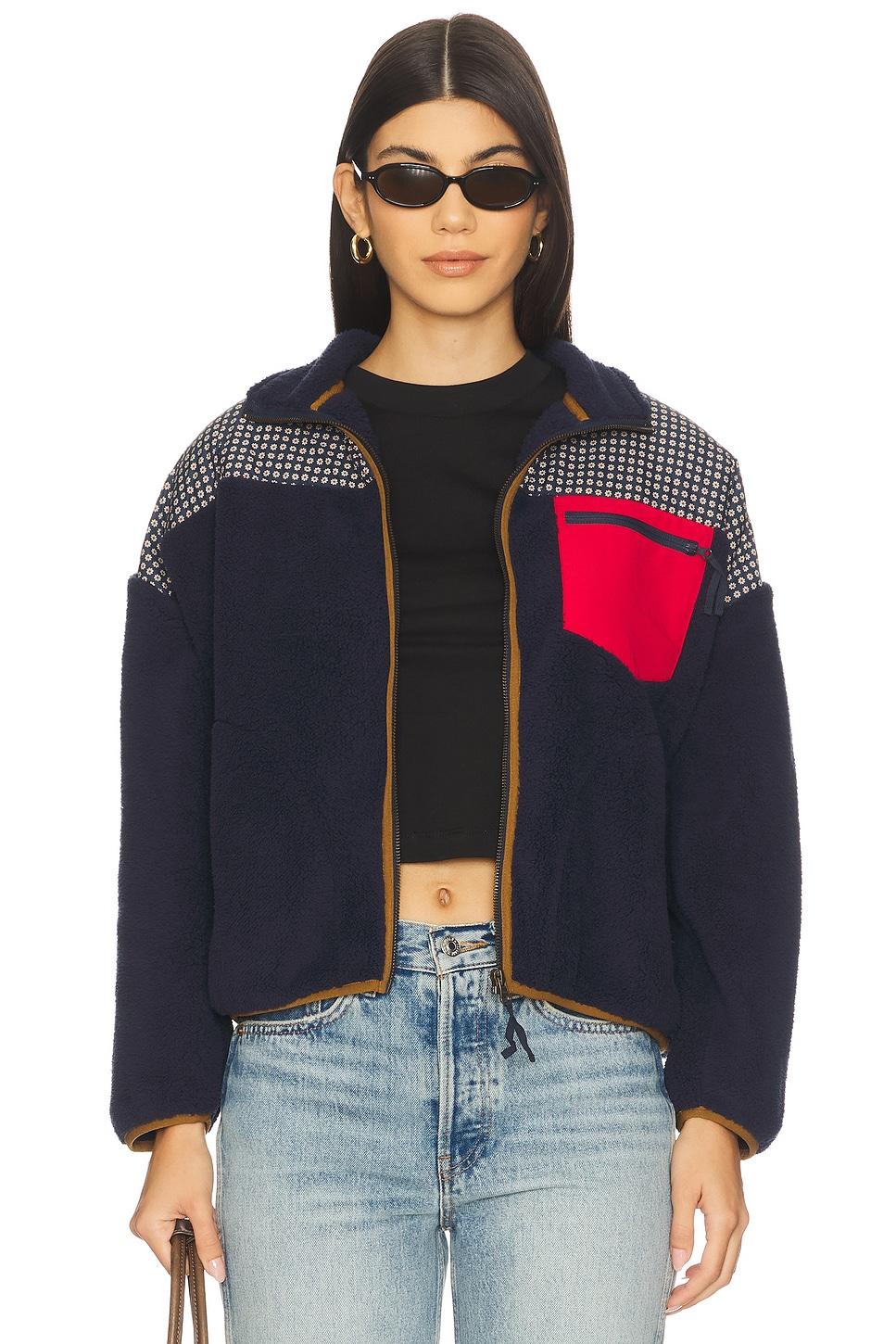 print mix plush terrain half zip jacket