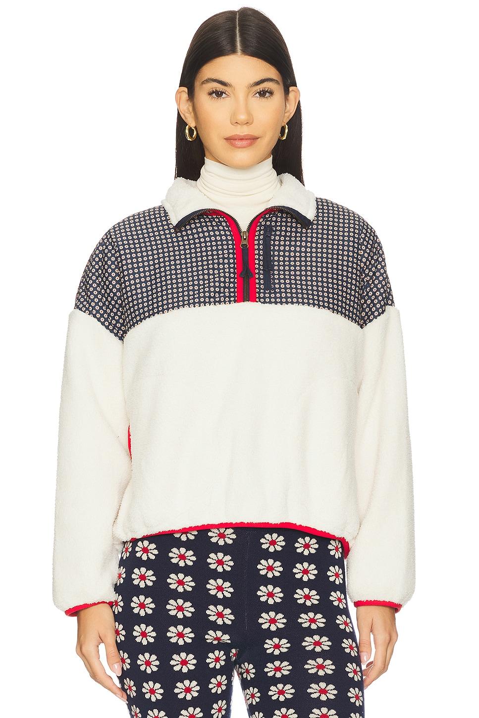 print mix plush terrain half zip jacket