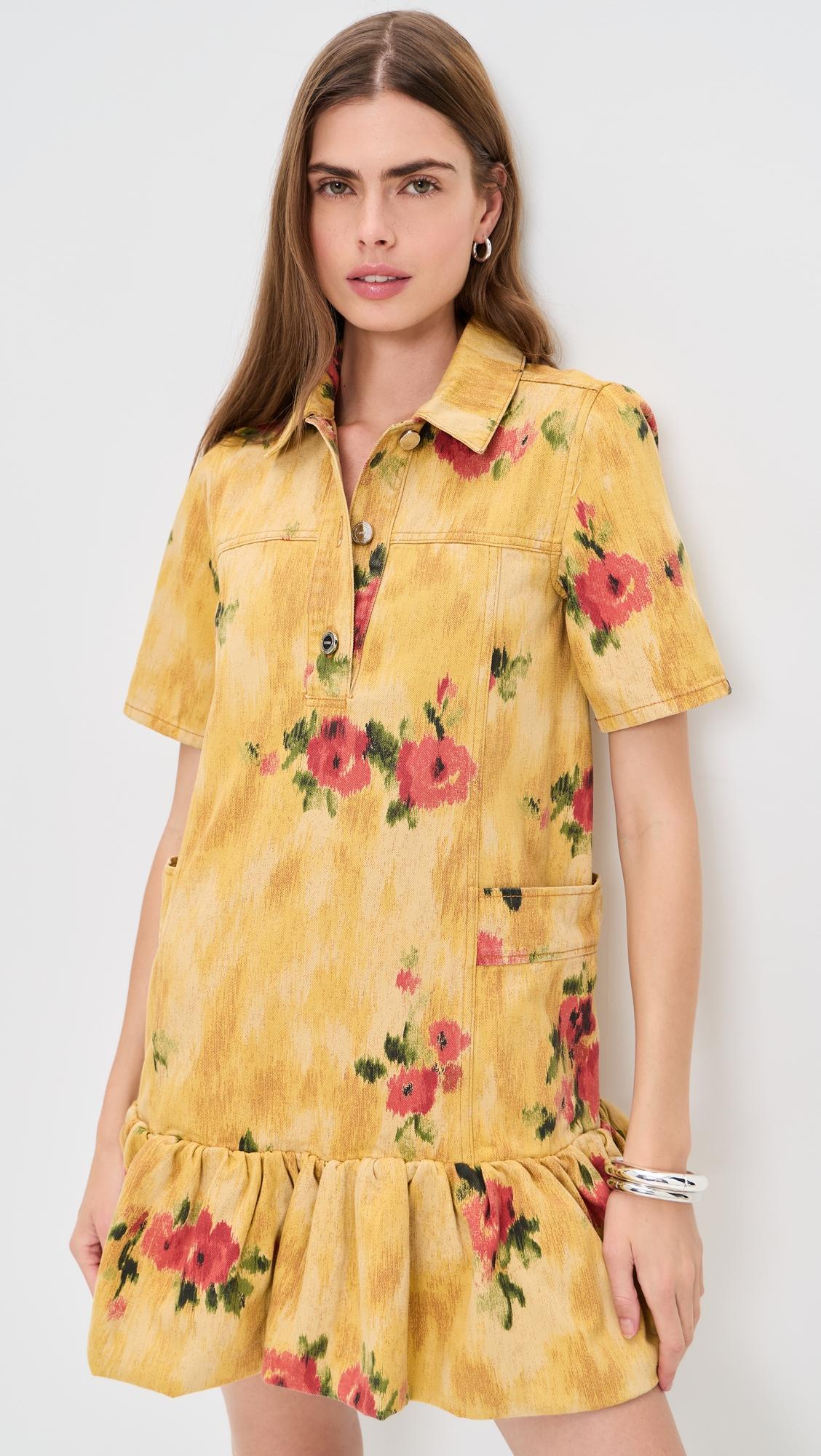 print peplum mini dress