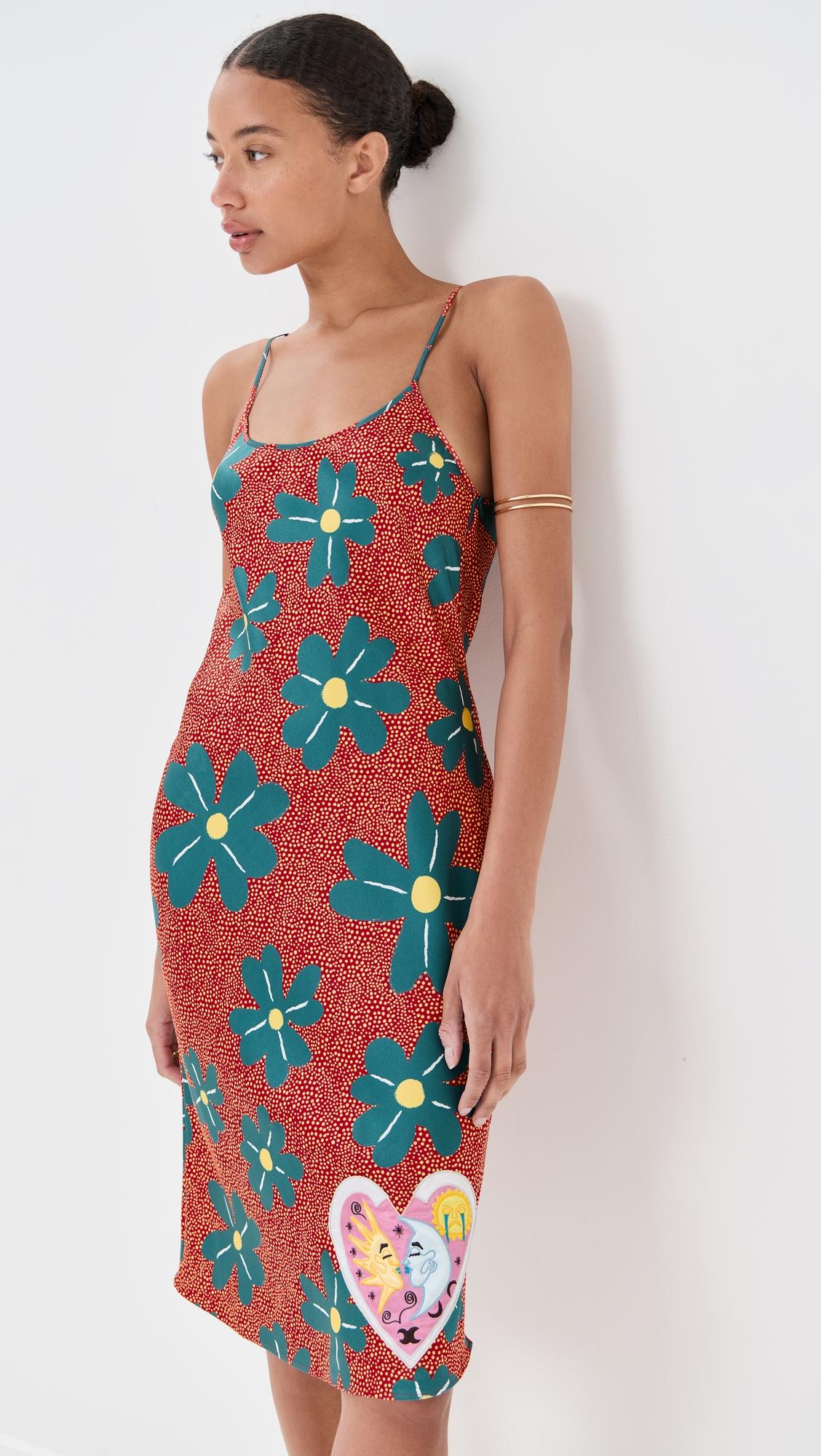 print silk mini dress