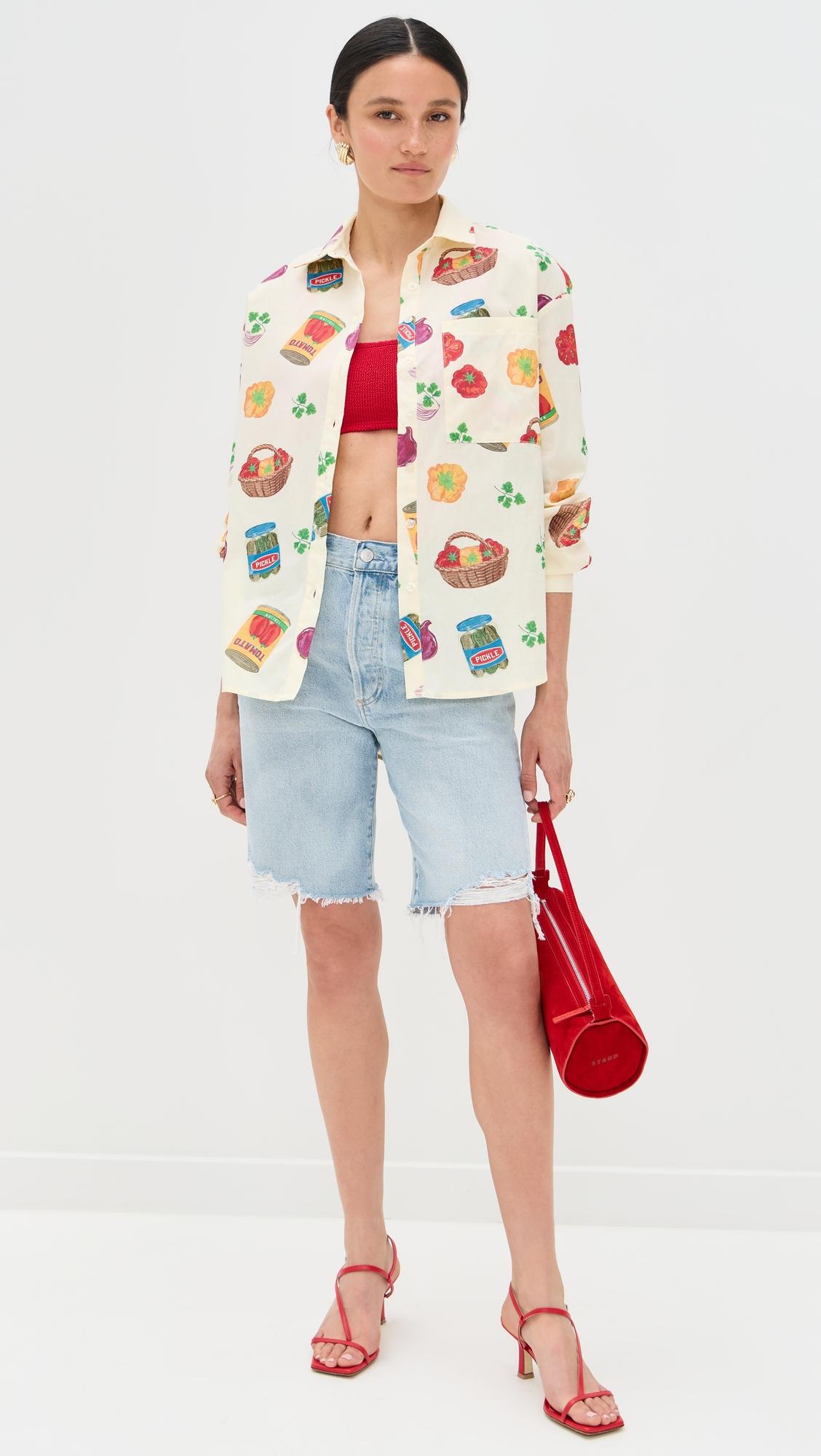 printed button down shirt