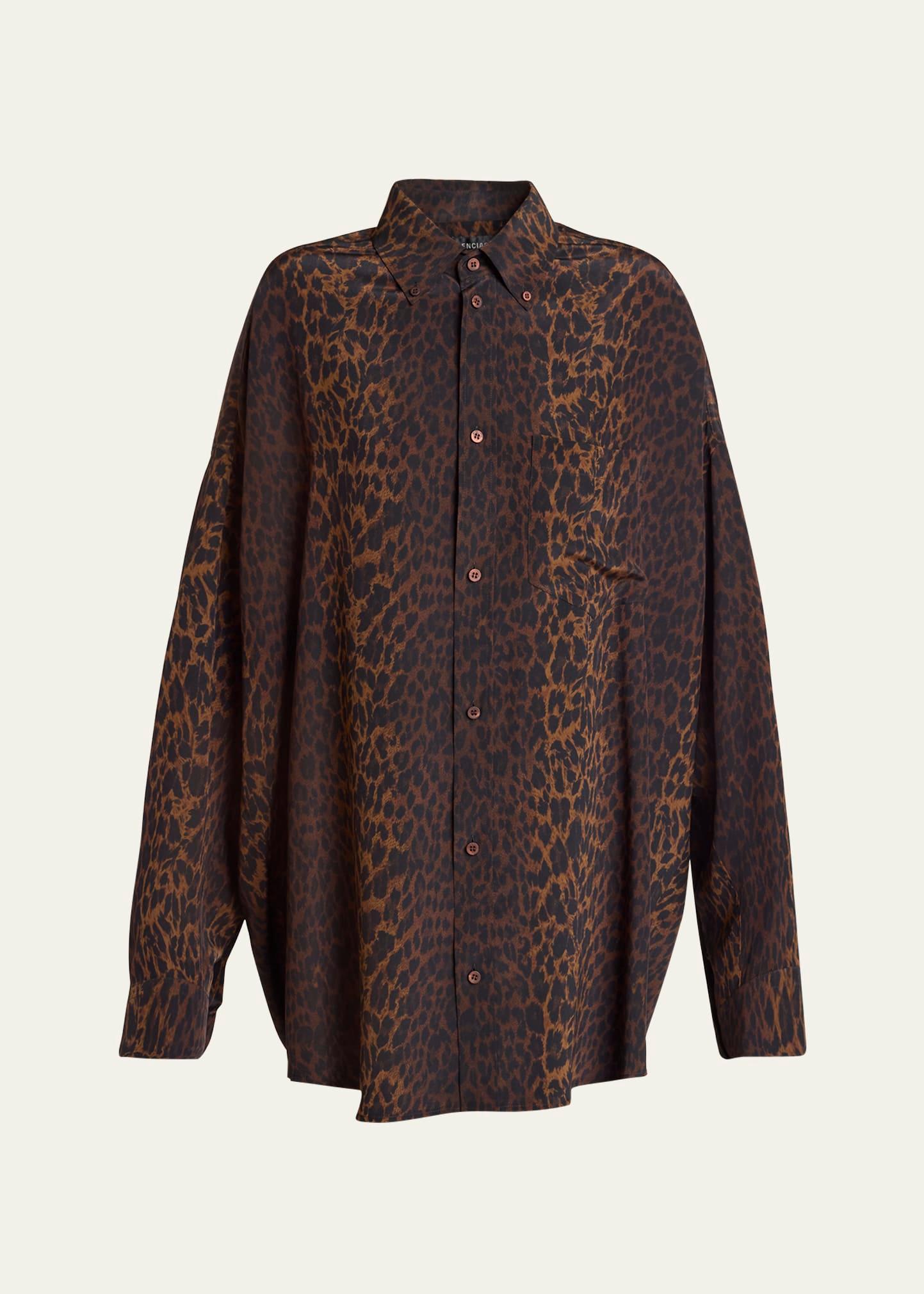 printed cocoon silk shirt