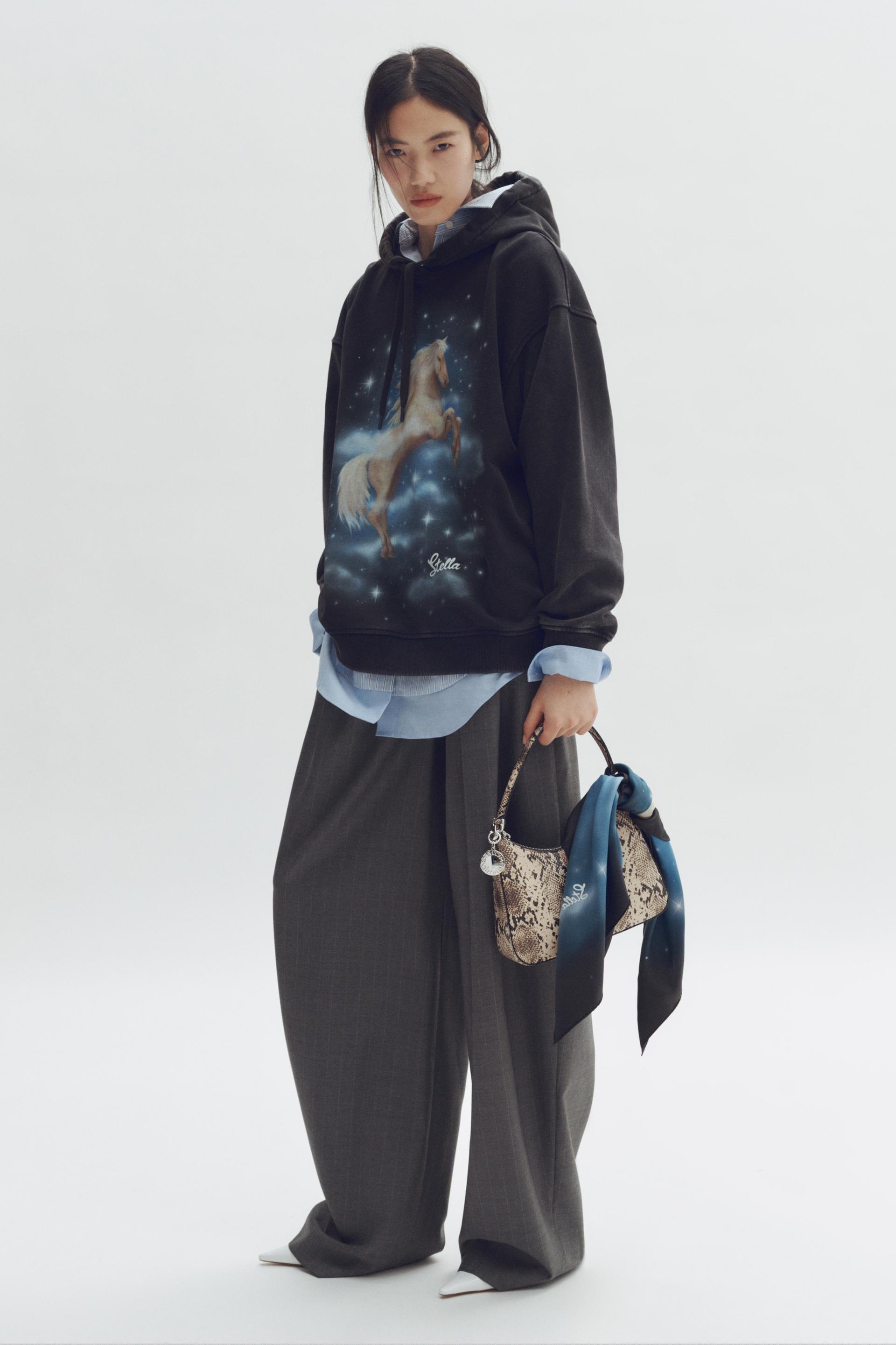 printed cotton hoodie