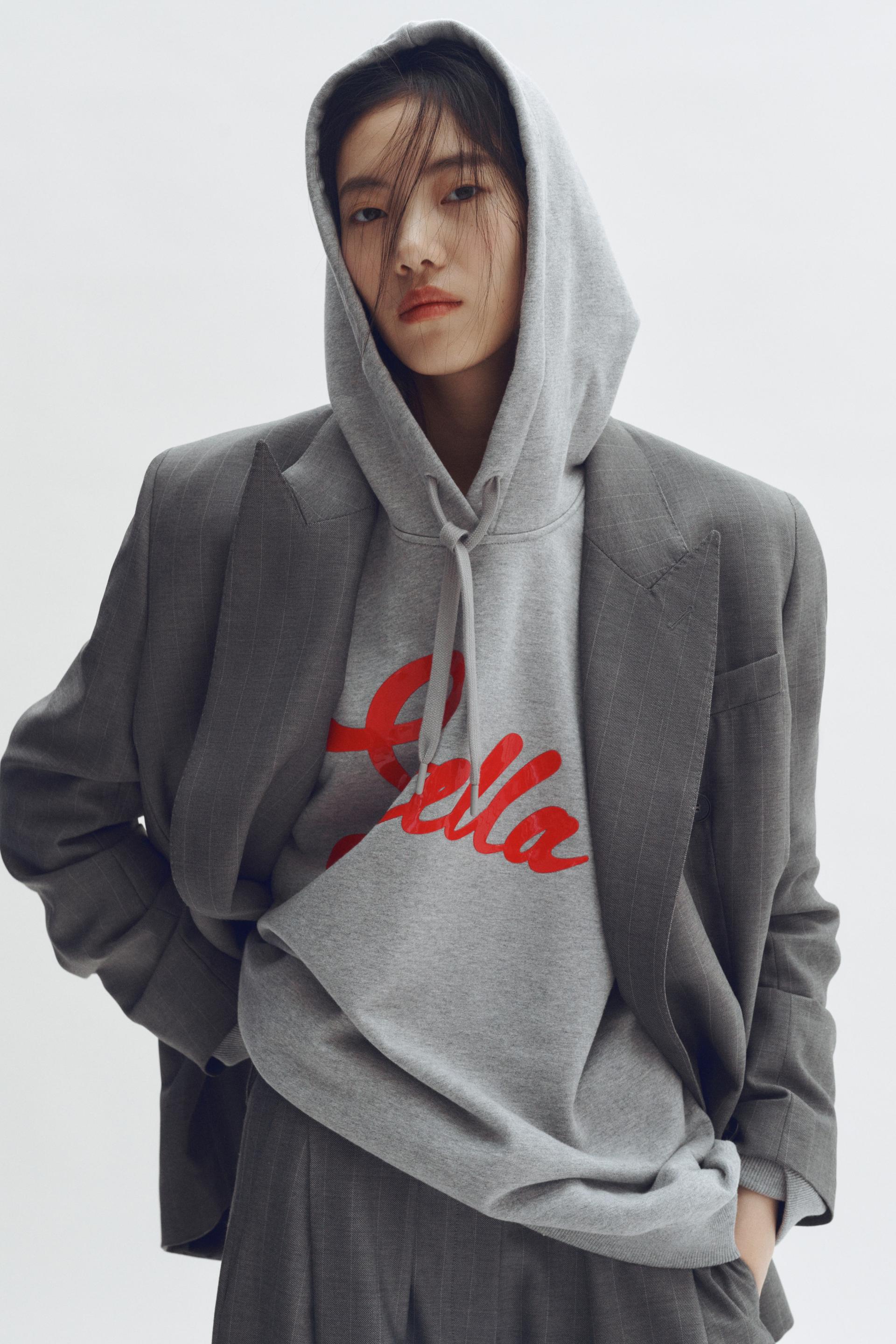 printed cotton hoodie