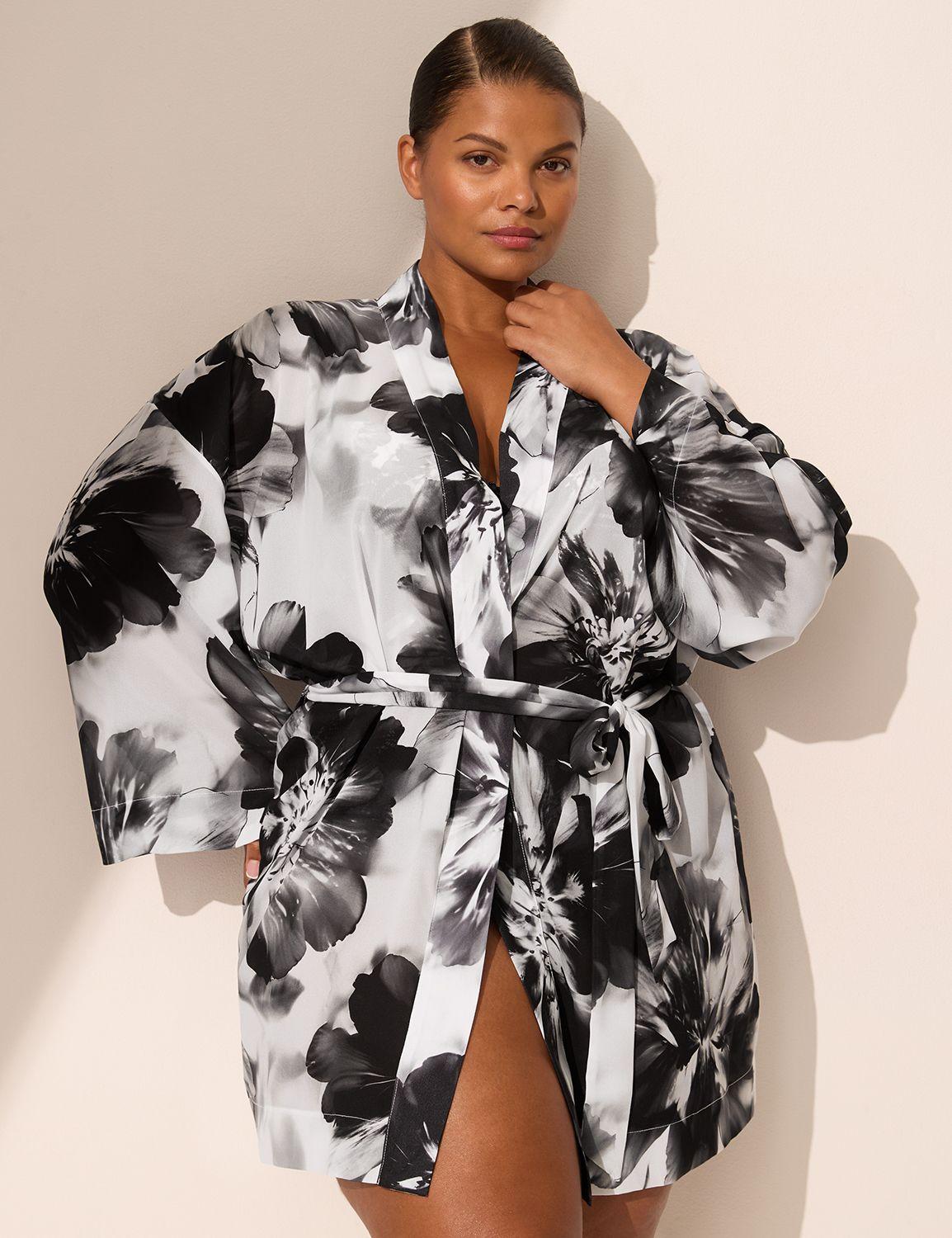 printed crepe robe