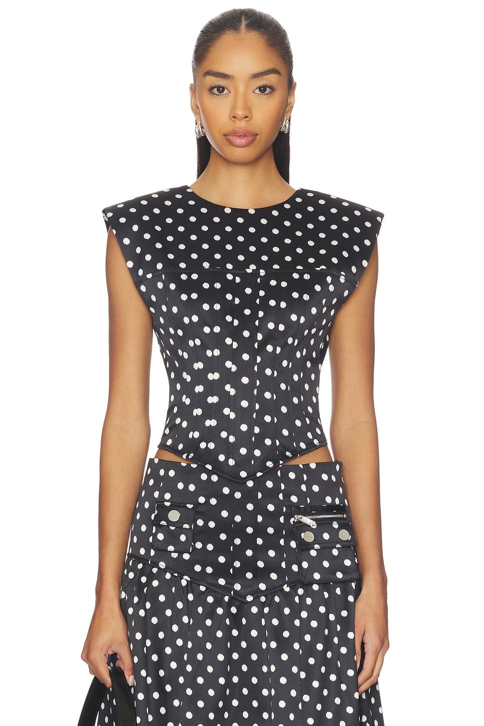 printed double satin corset top
