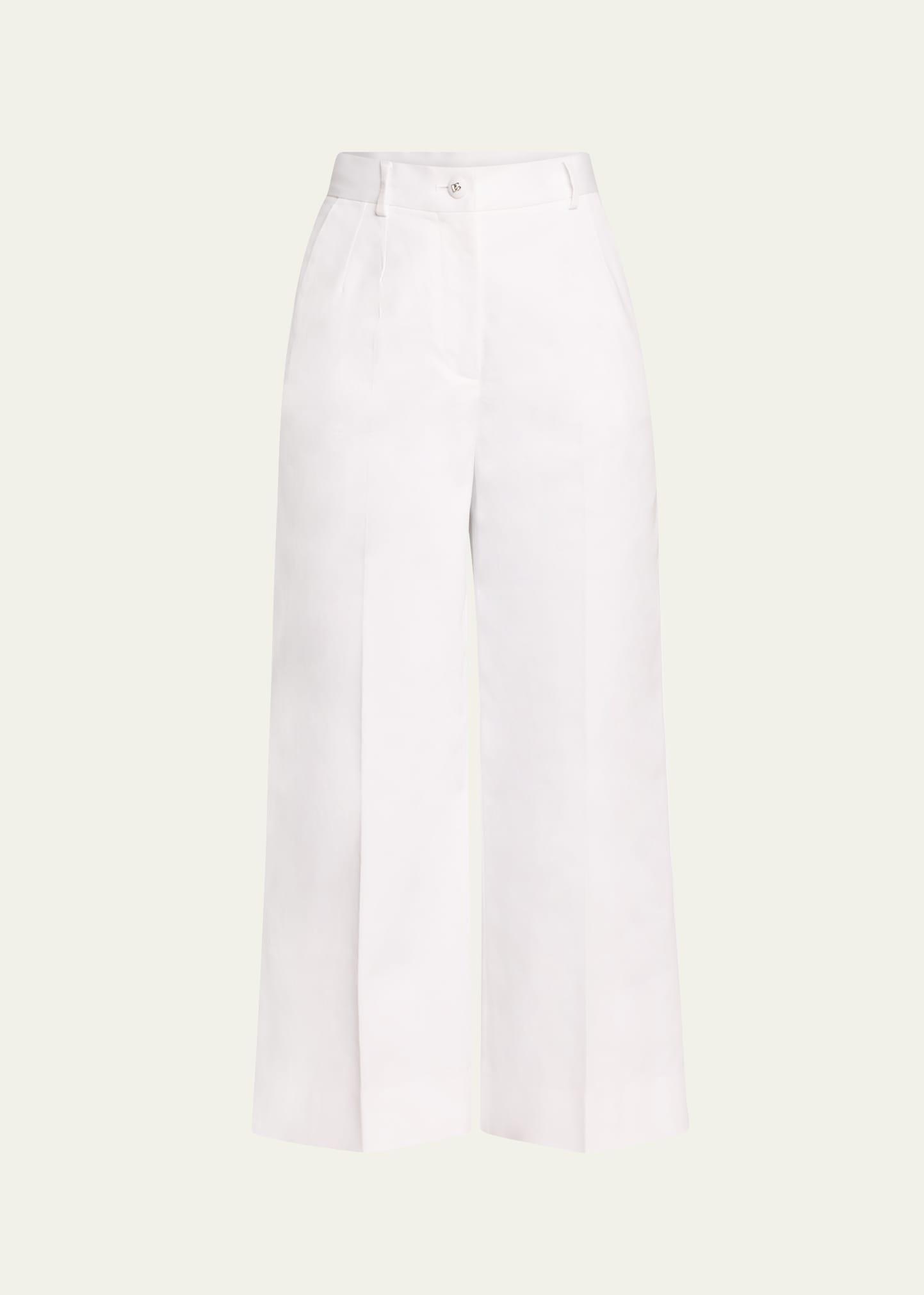 printed flared crop pants