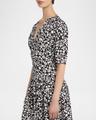 printed gathered mini dress