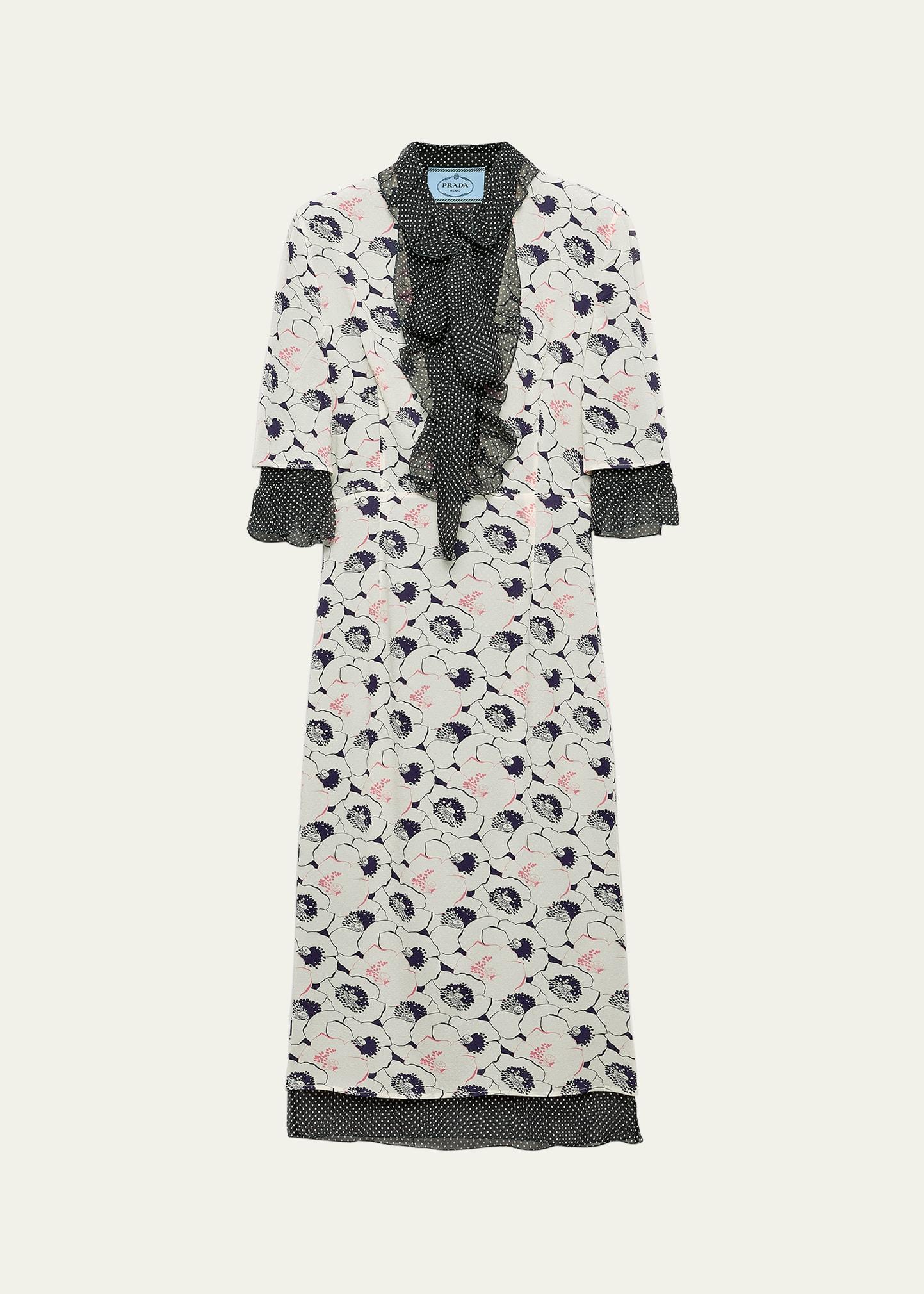 printed georgette ruffled dress