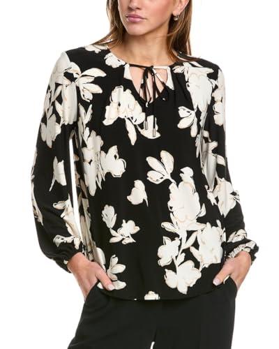 printed ity tie ft split nk blouson top