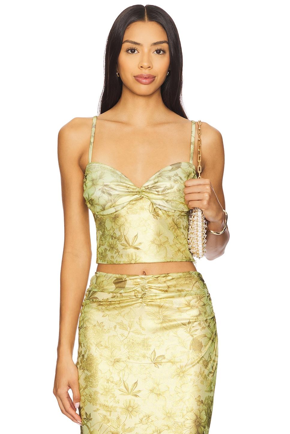 printed lame top
