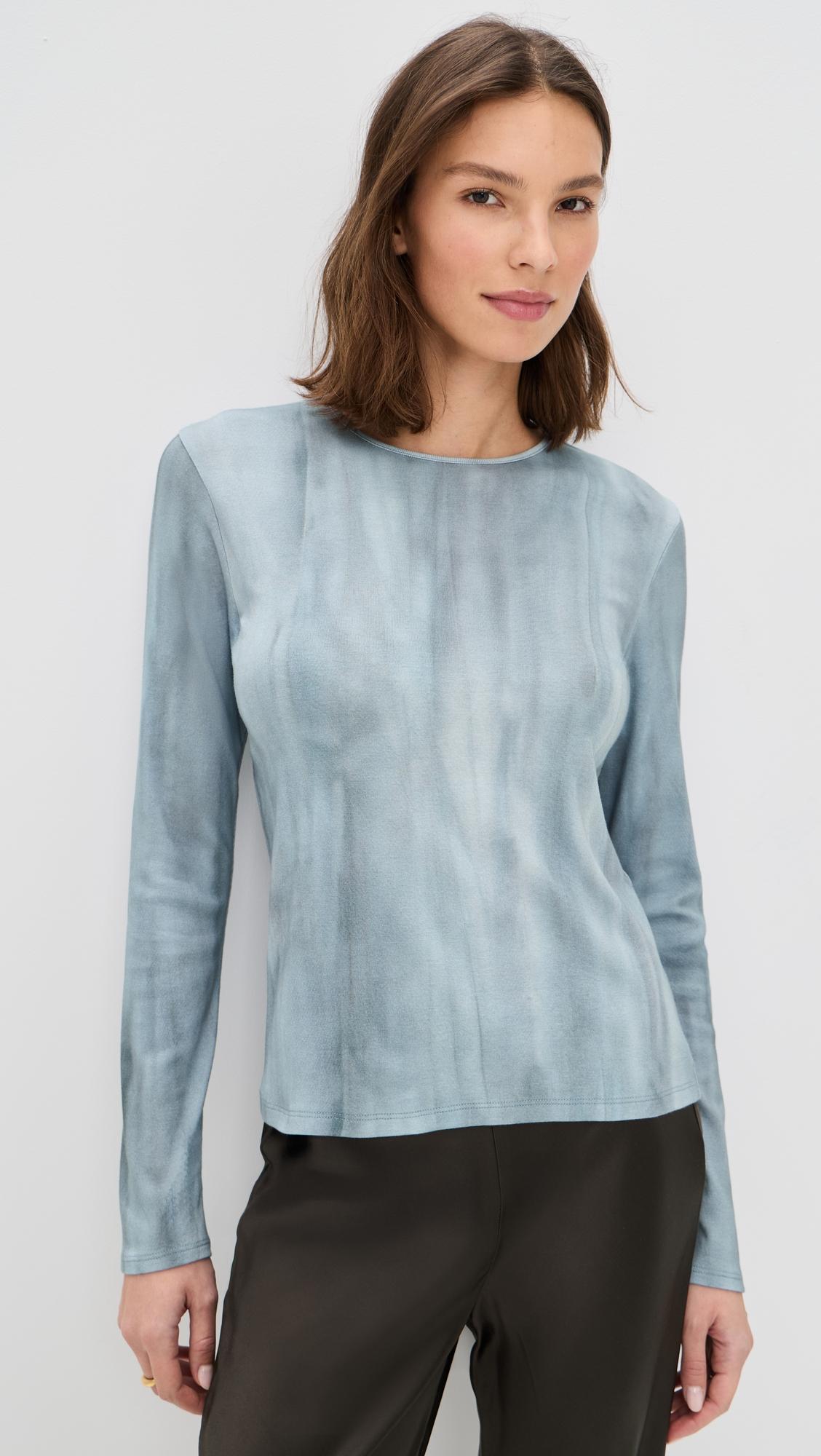 printed long sleeve crew tee