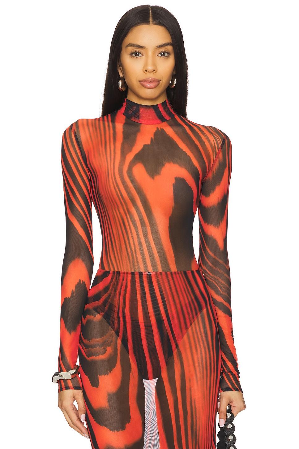 printed mesh bodysuit