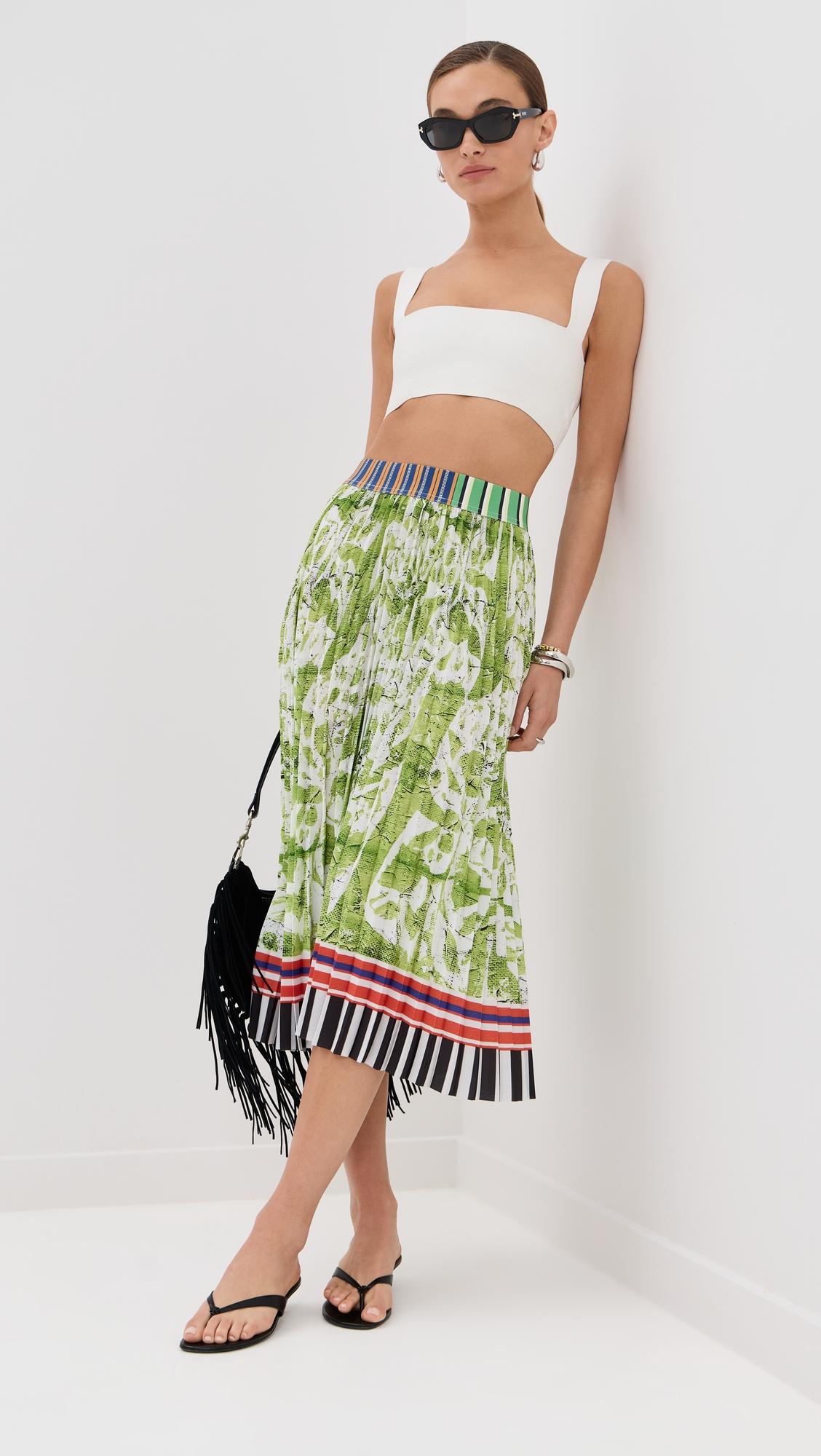 printed midi skirt