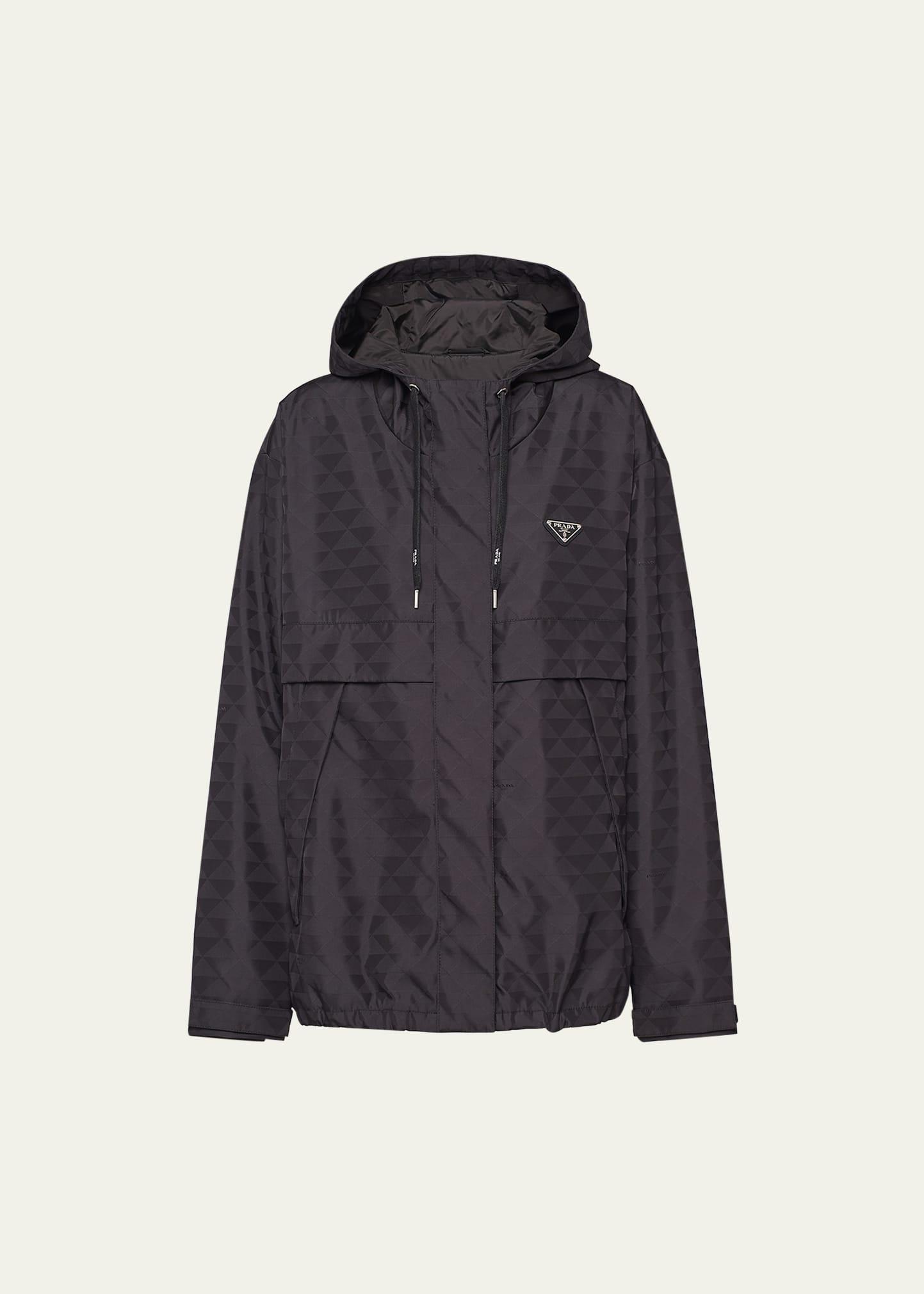 printed nylon zip-front jacket
