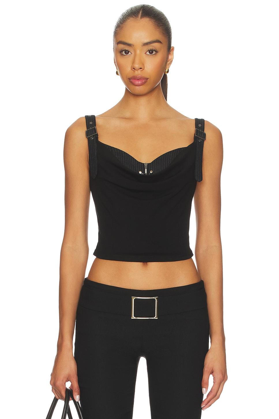 printed pleated corset top