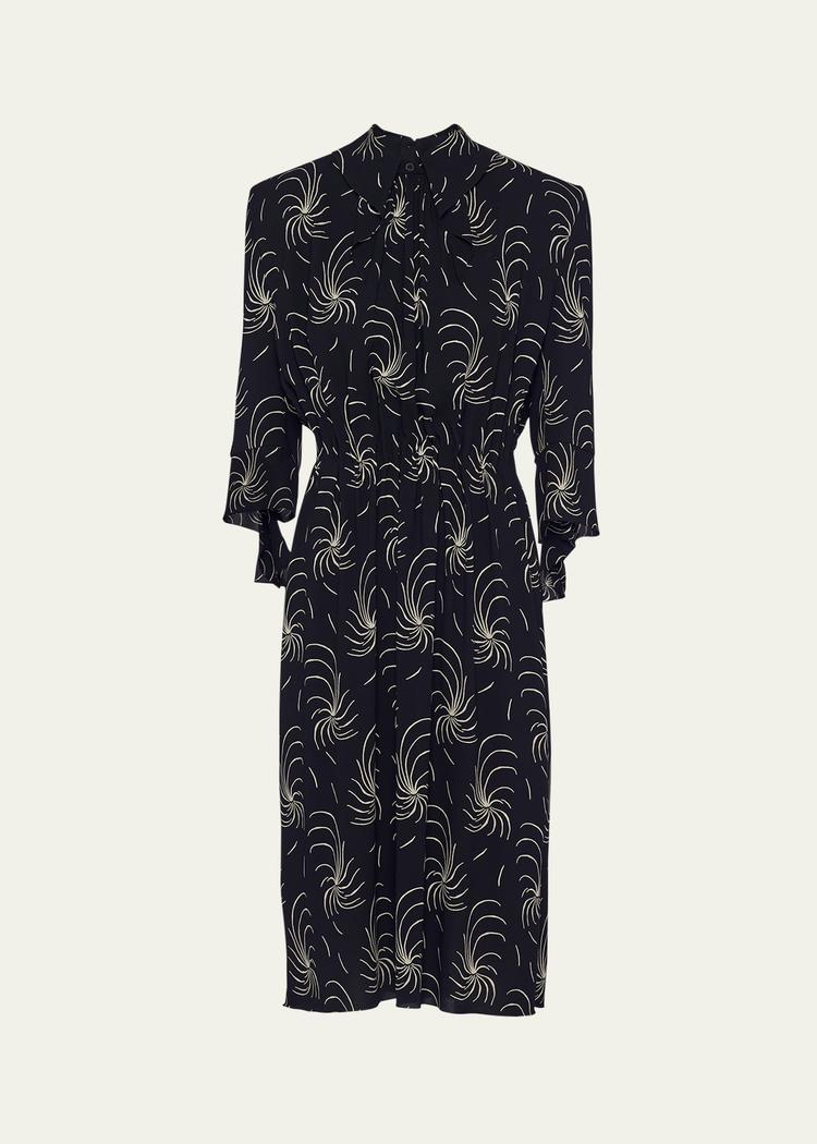 printed sable midi dress