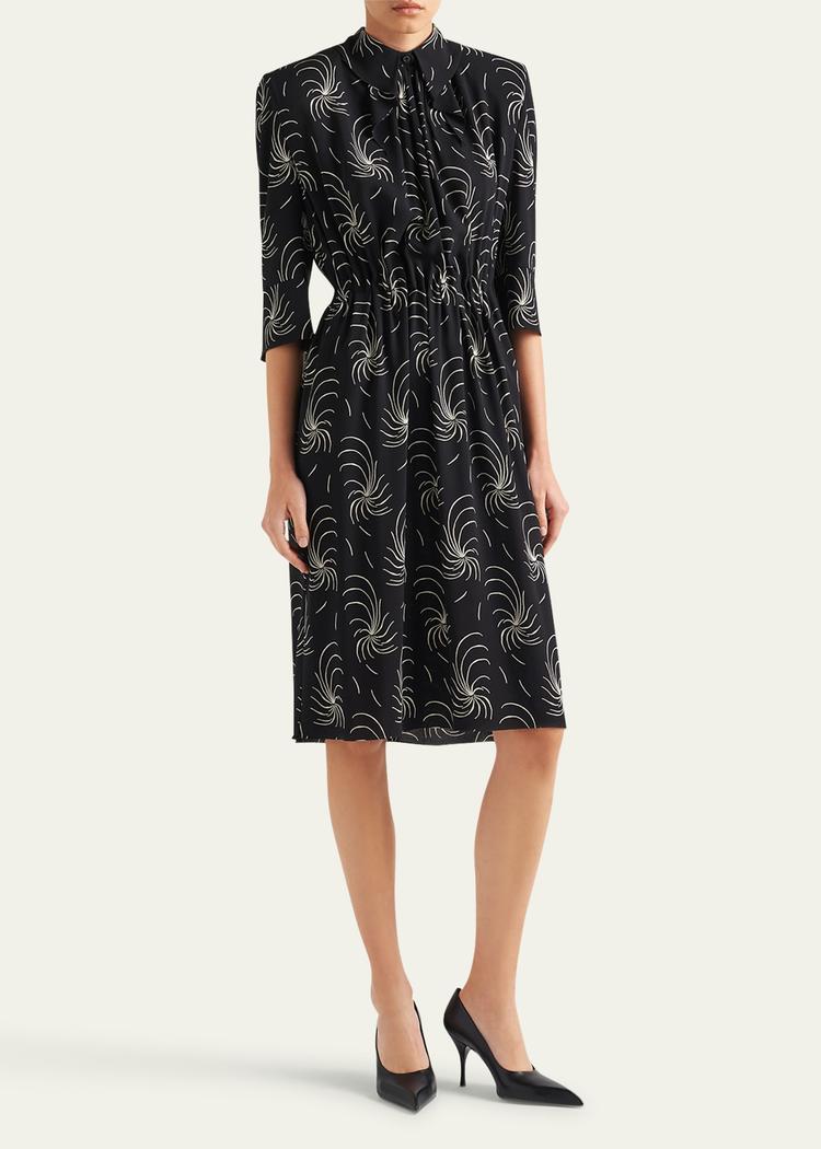 printed sable midi dress