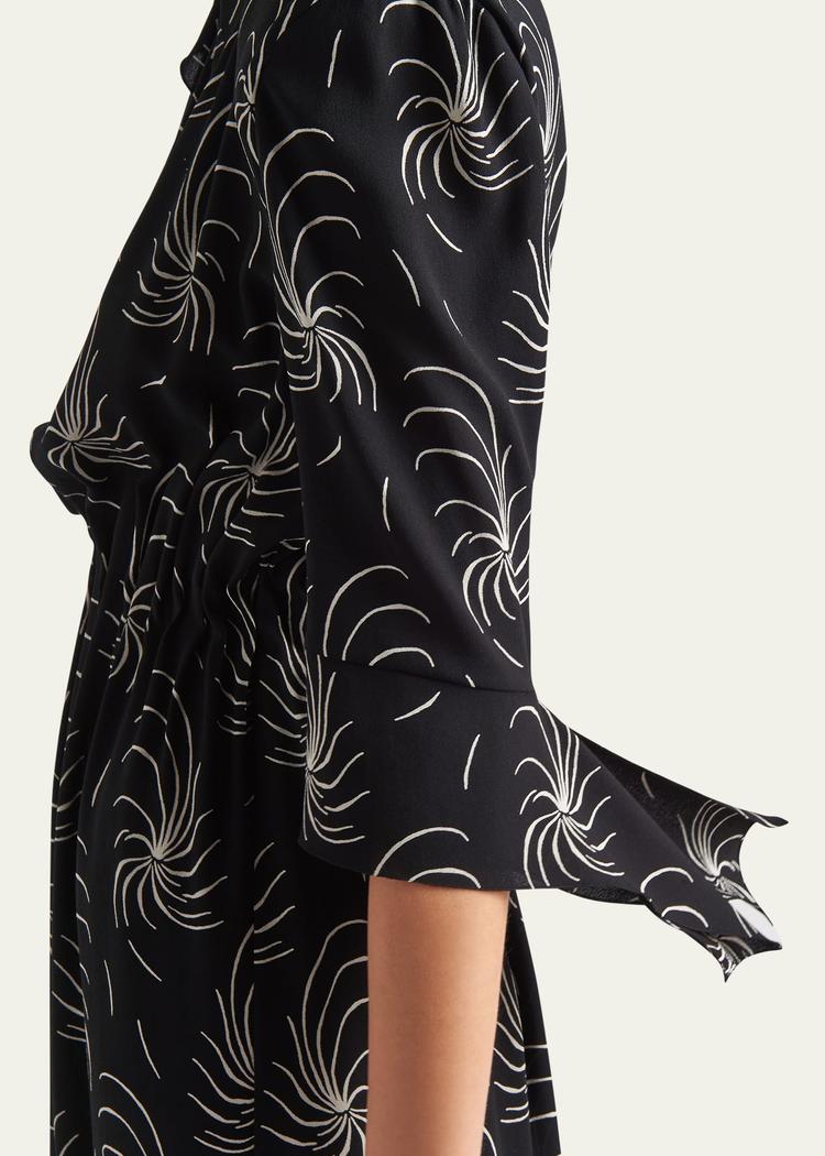 printed sable midi dress
