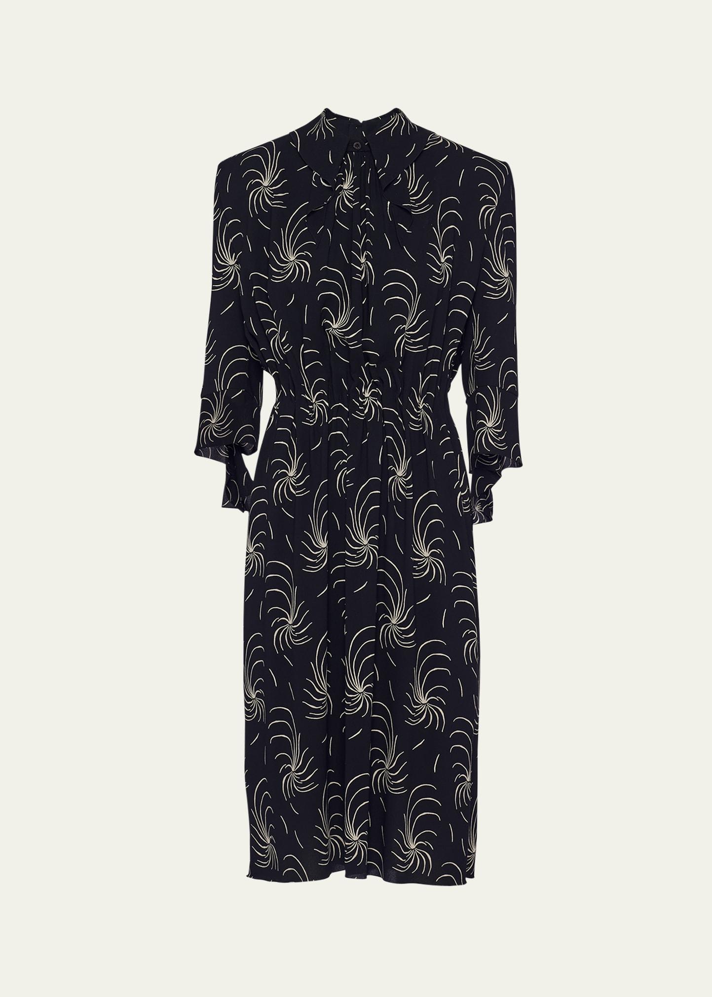 printed sable midi dress