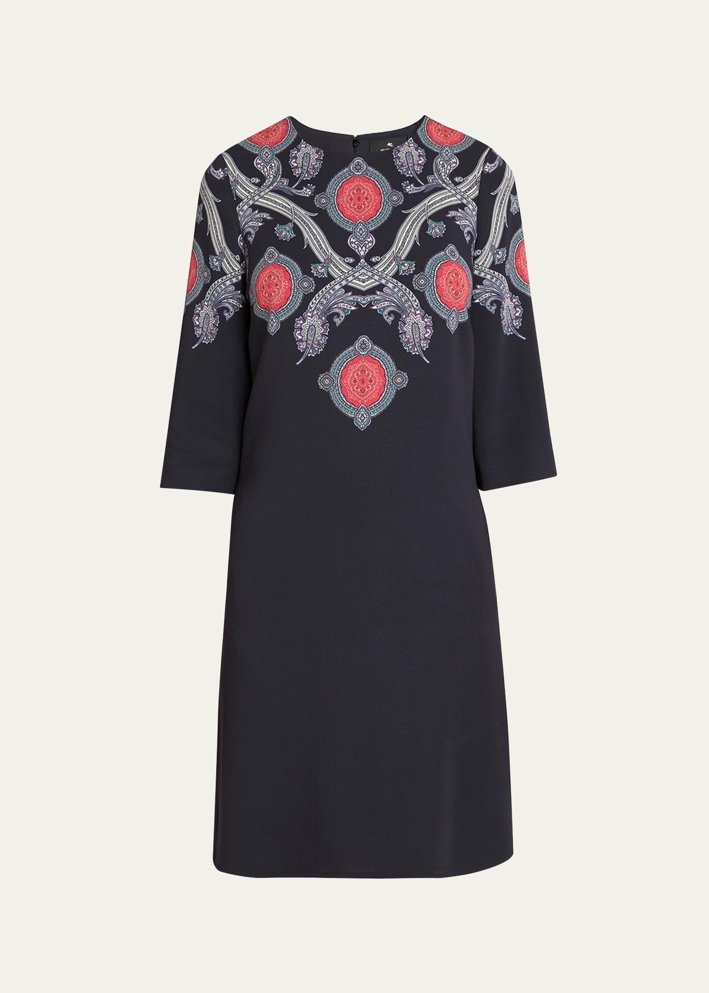 printed shift dress