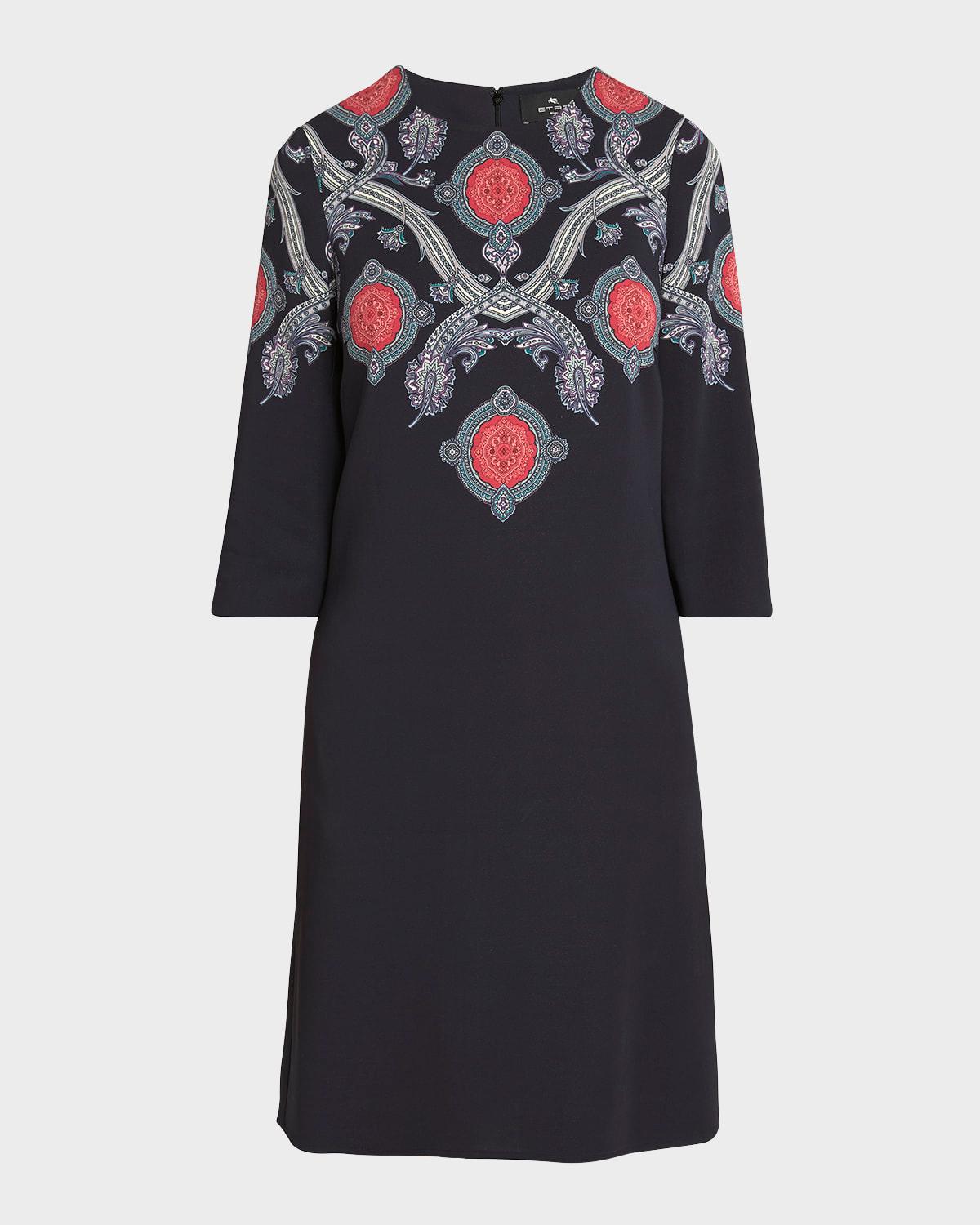 printed shift dress