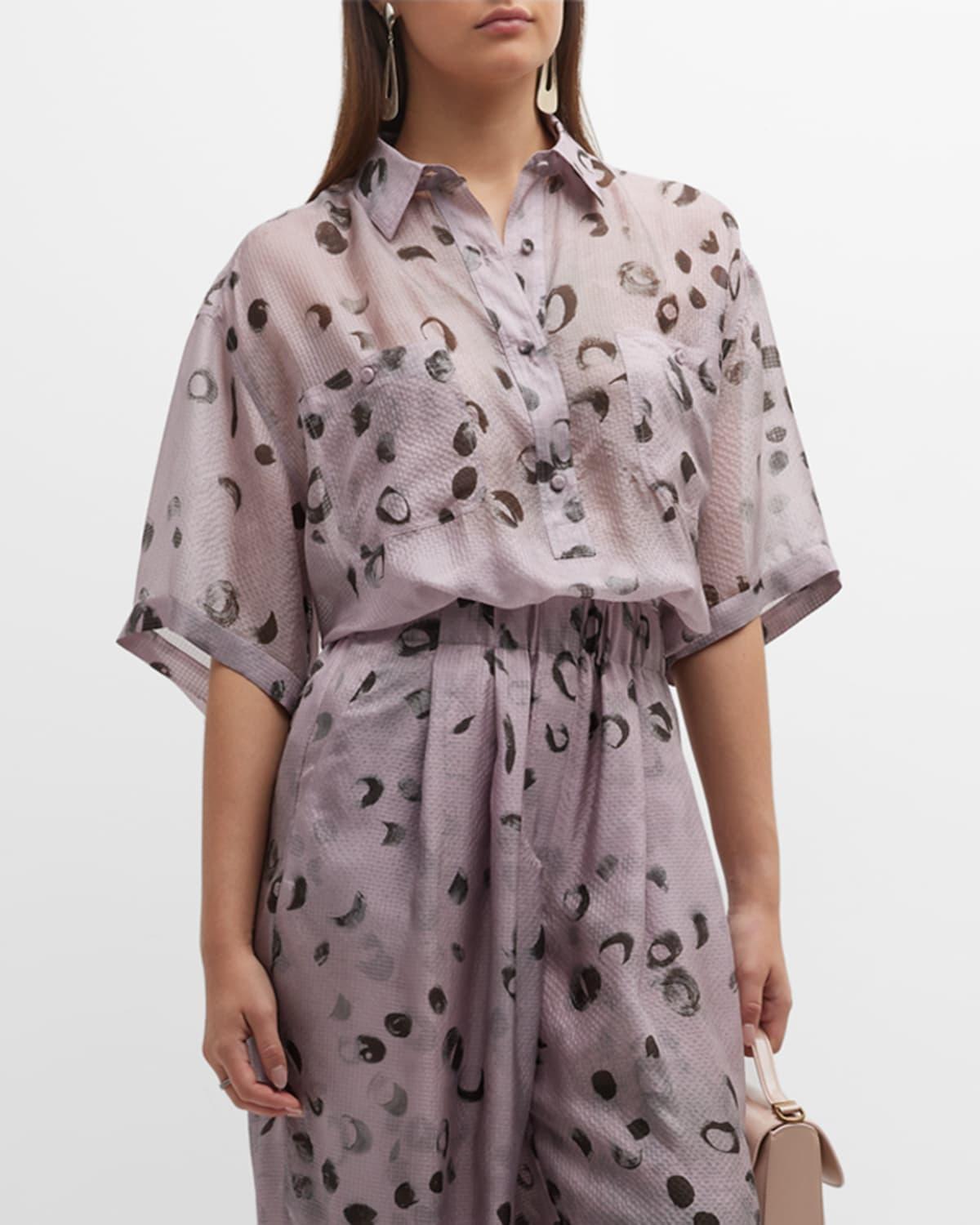 printed silk wide-leg pants