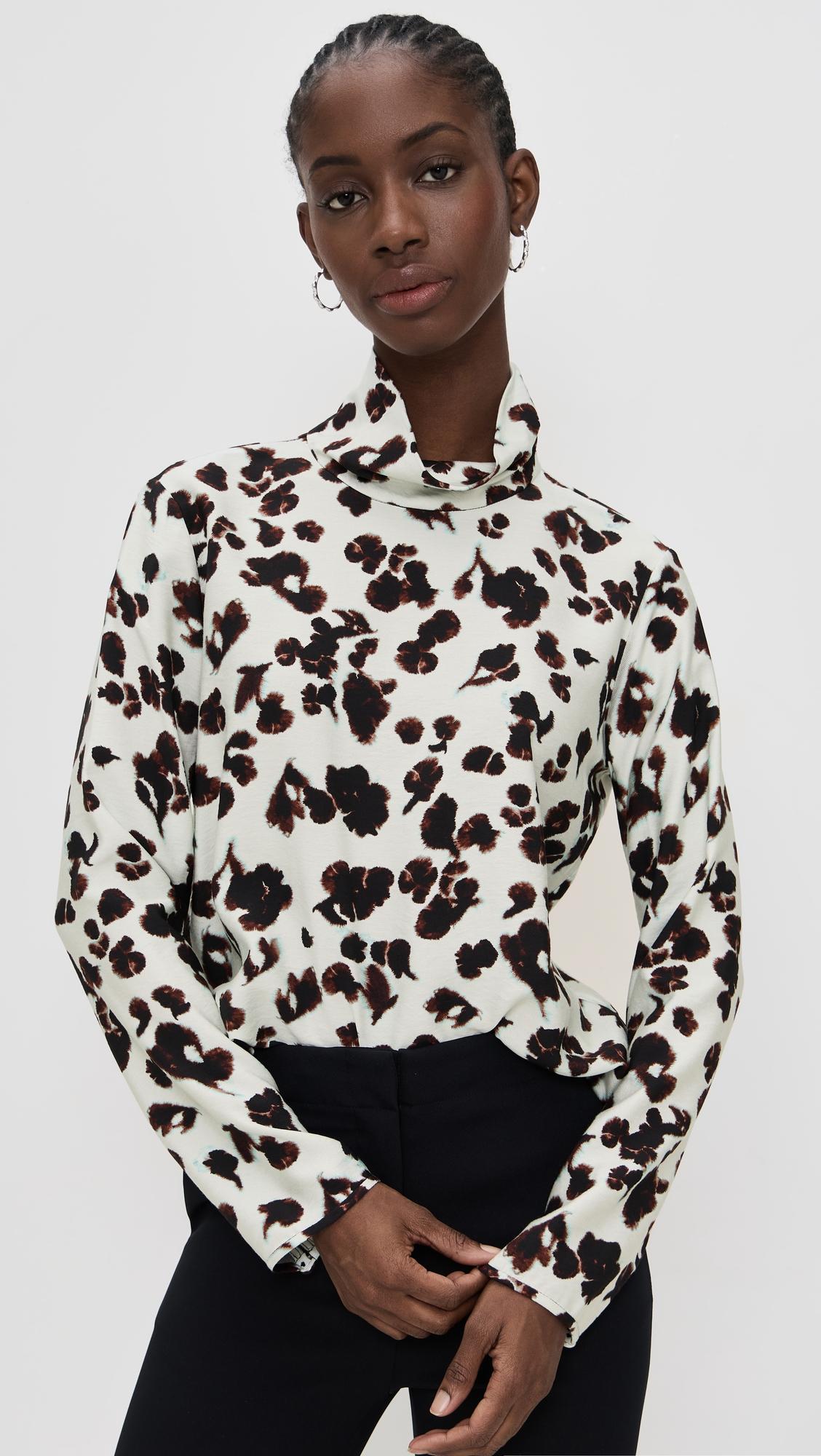 printed soft twill ansel top