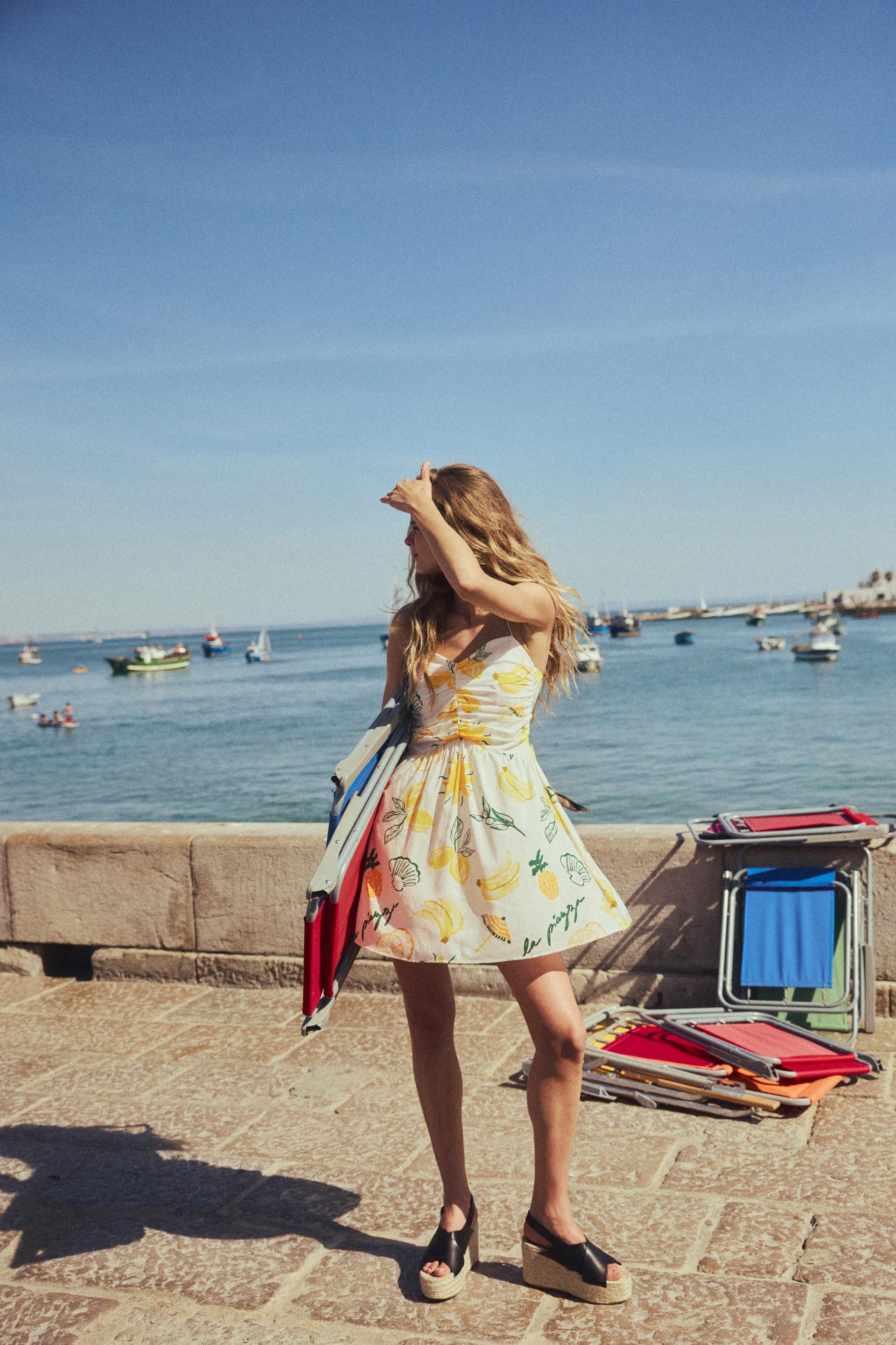 printed strappy dress