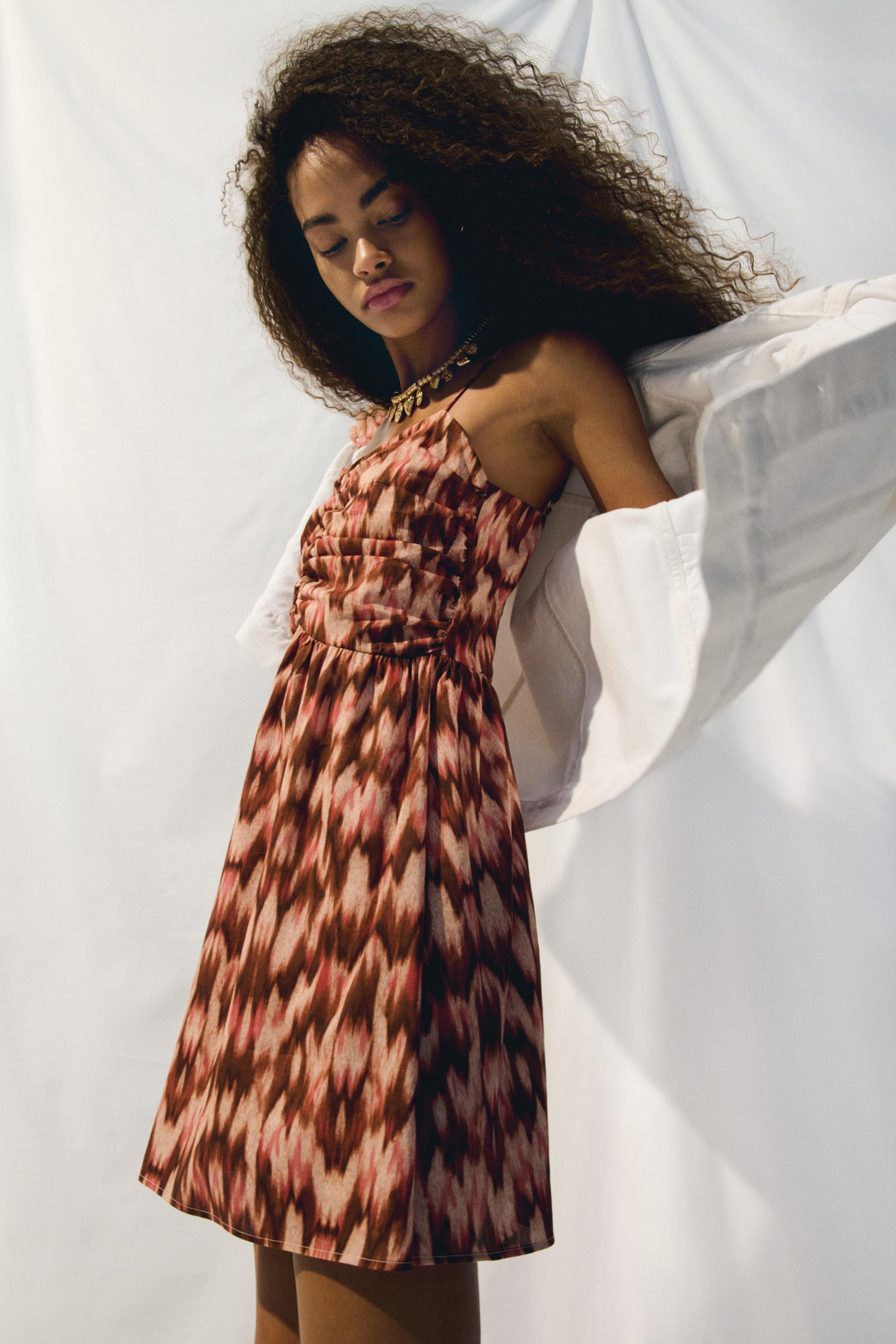 printed strappy dress