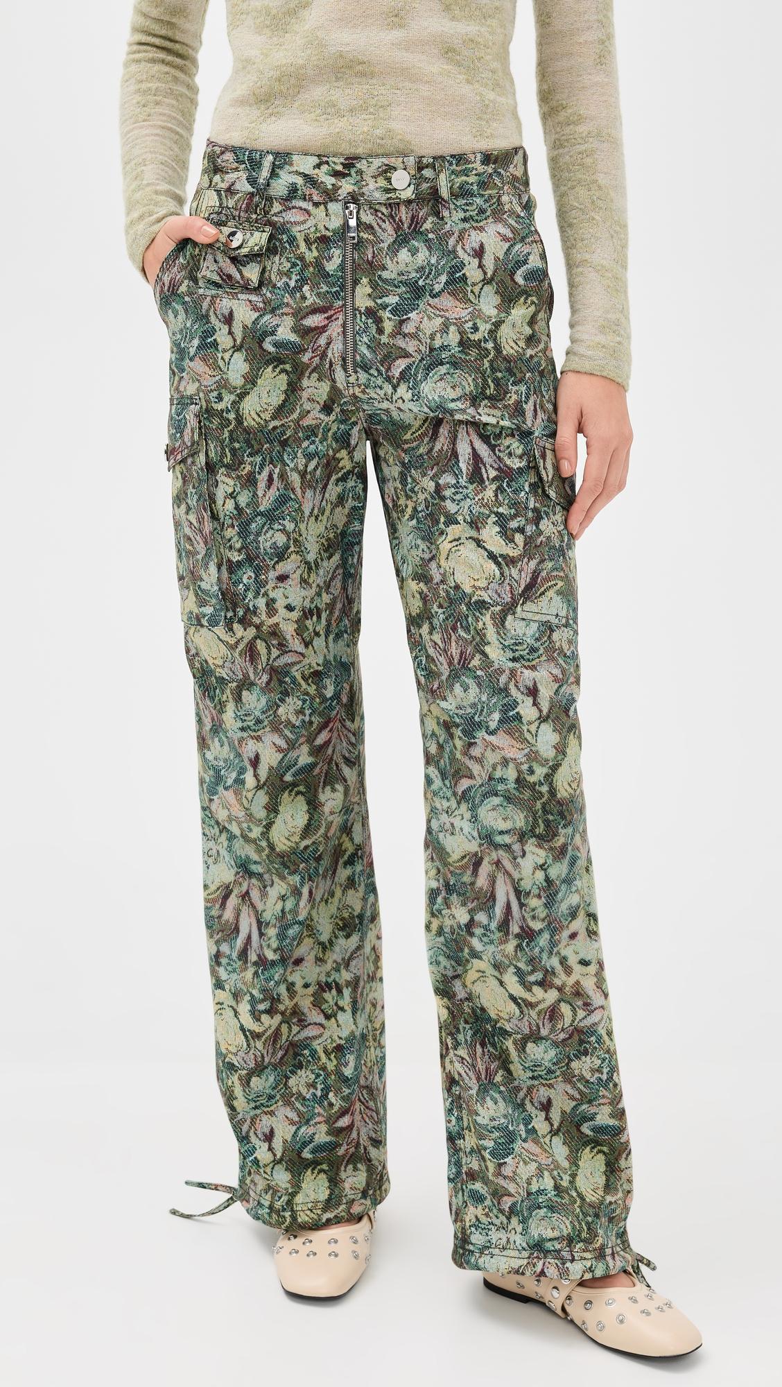 printed stretched cotton pants