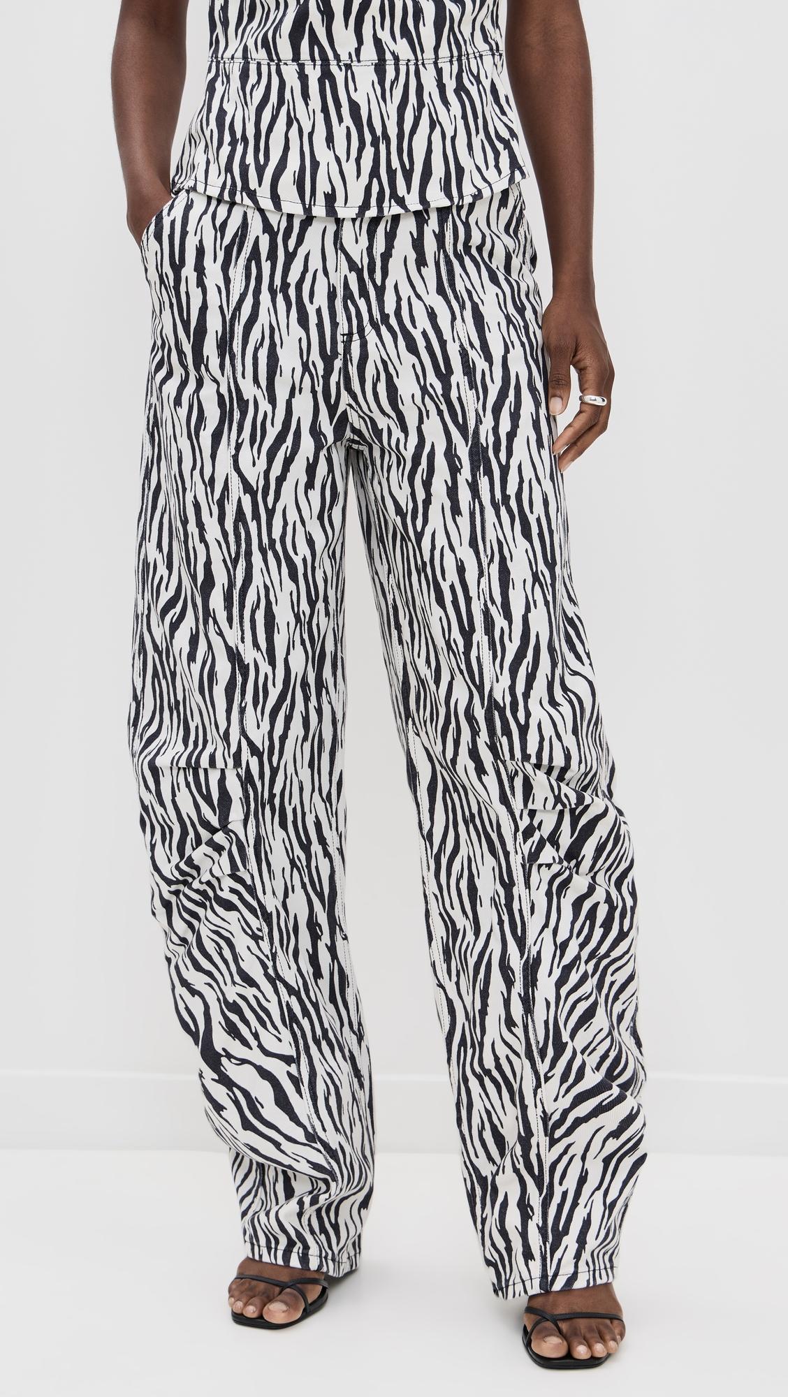 printed twill cargo pants