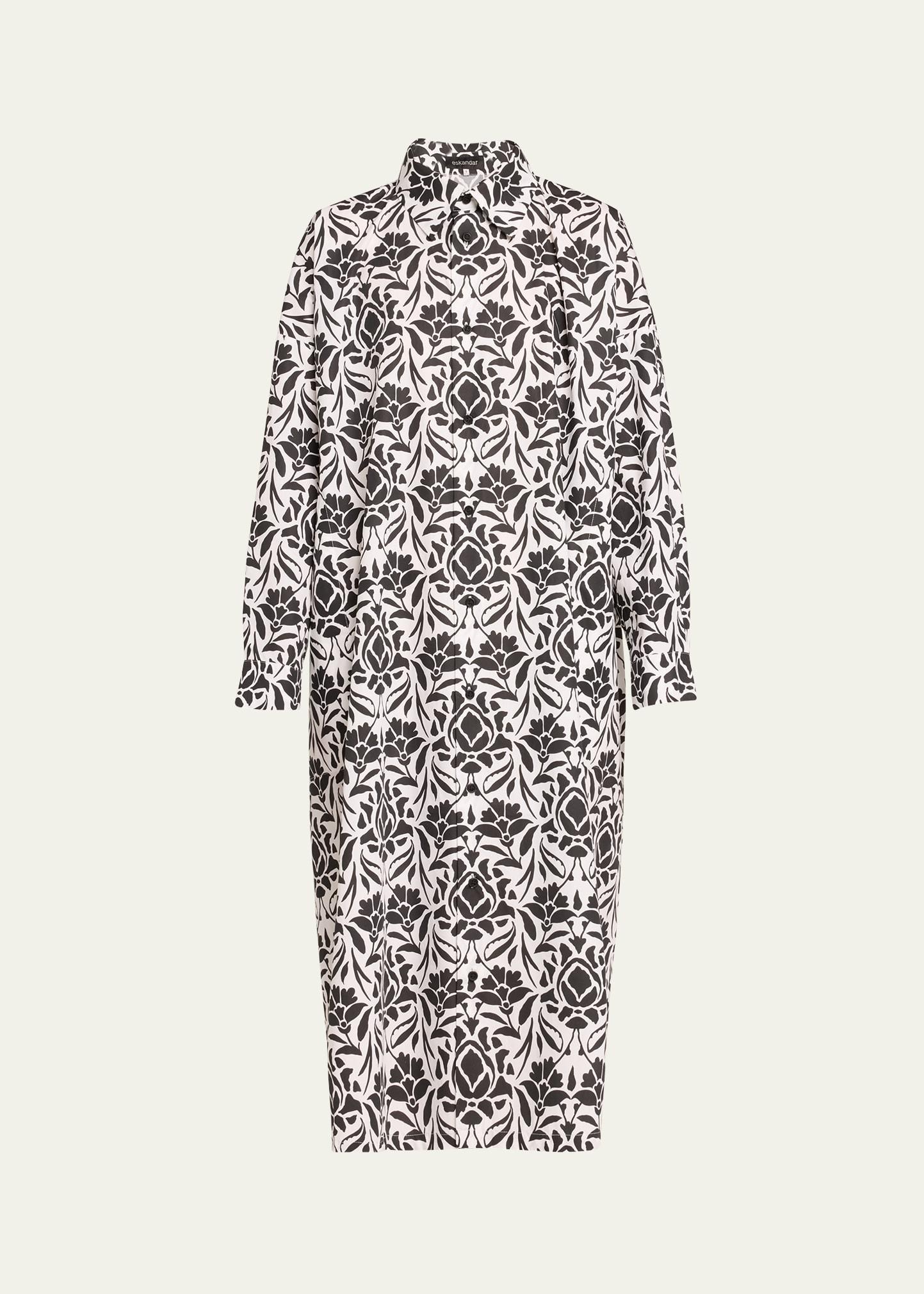 printed wide a-line shirtdress